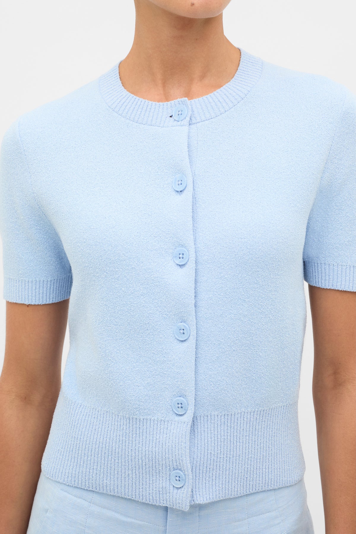 Boucle Short Sleeve Cardigan