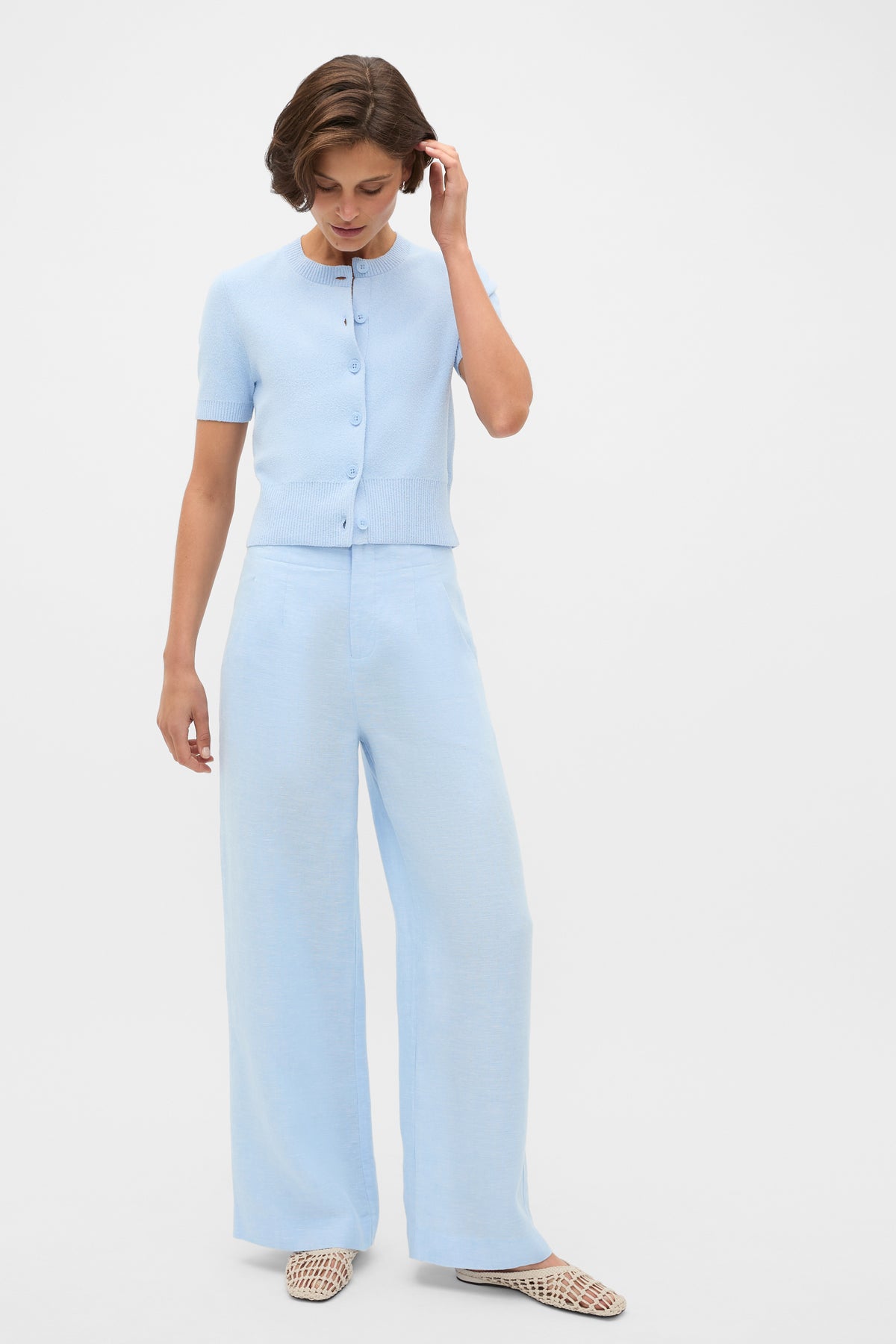 Boucle Short Sleeve Cardigan