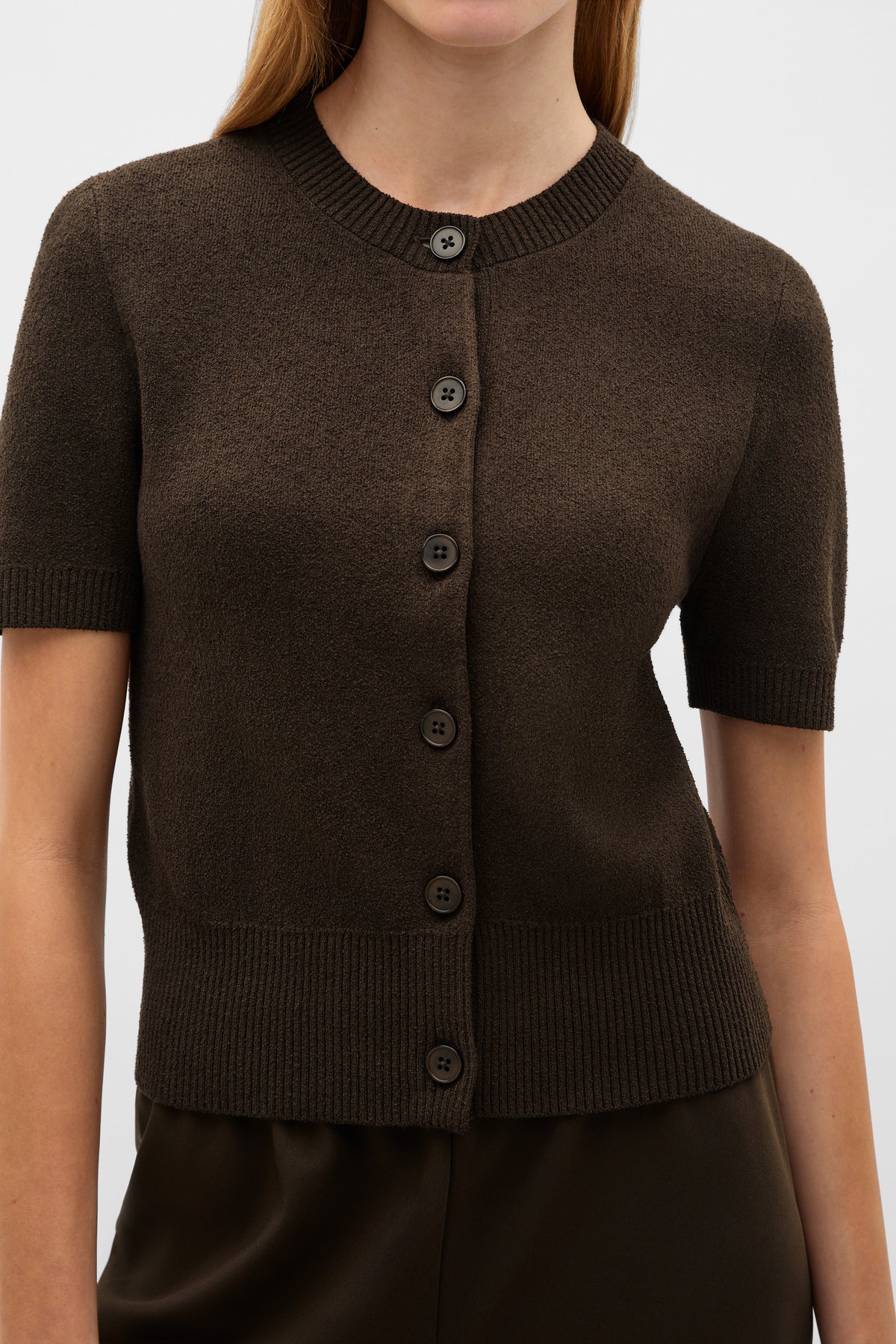 Boucle Short Sleeve Cardigan