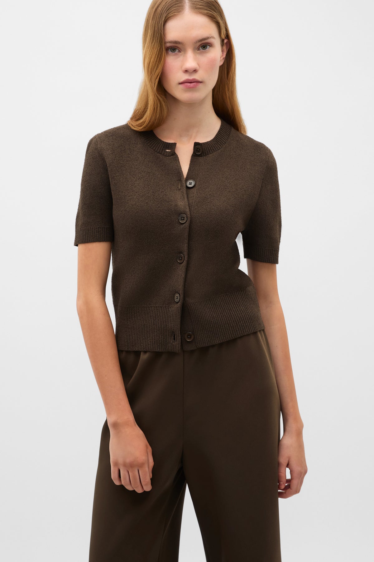 Boucle Short Sleeve Cardigan