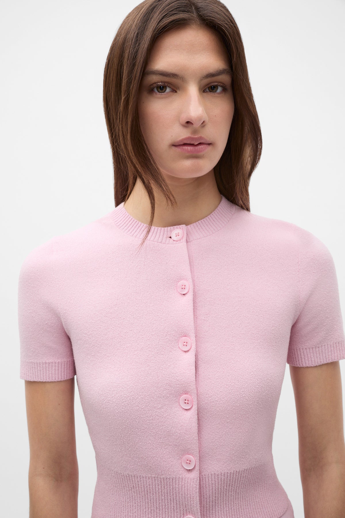 Boucle Short Sleeve Cardigan