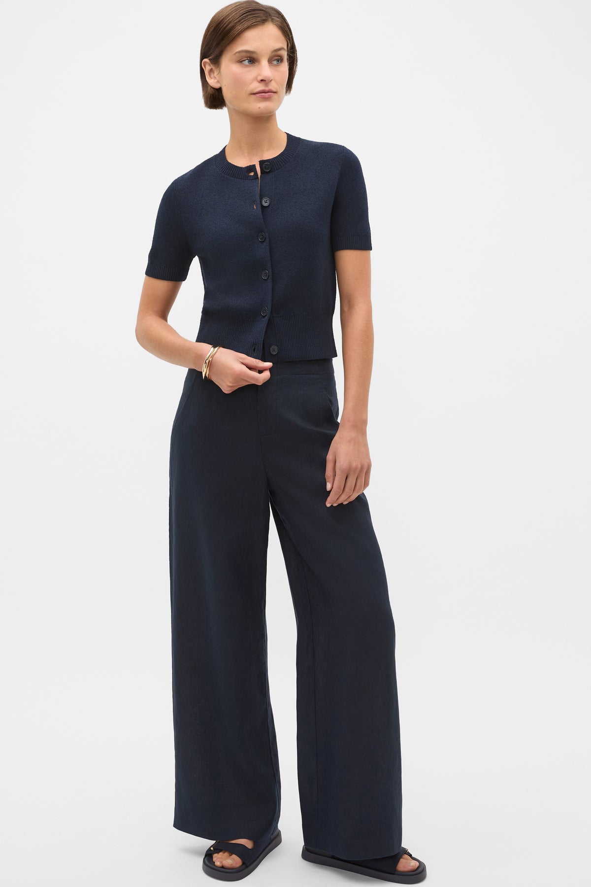 Boucle Short Sleeve Cardigan