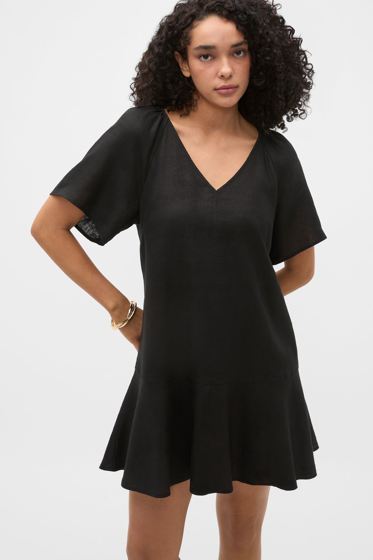 Core Linen Flutter Mini Dress