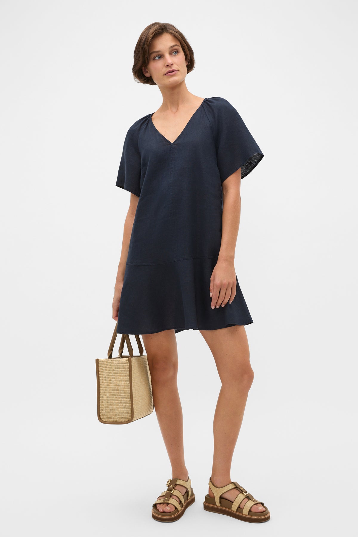 Core Linen Flutter Mini Dress