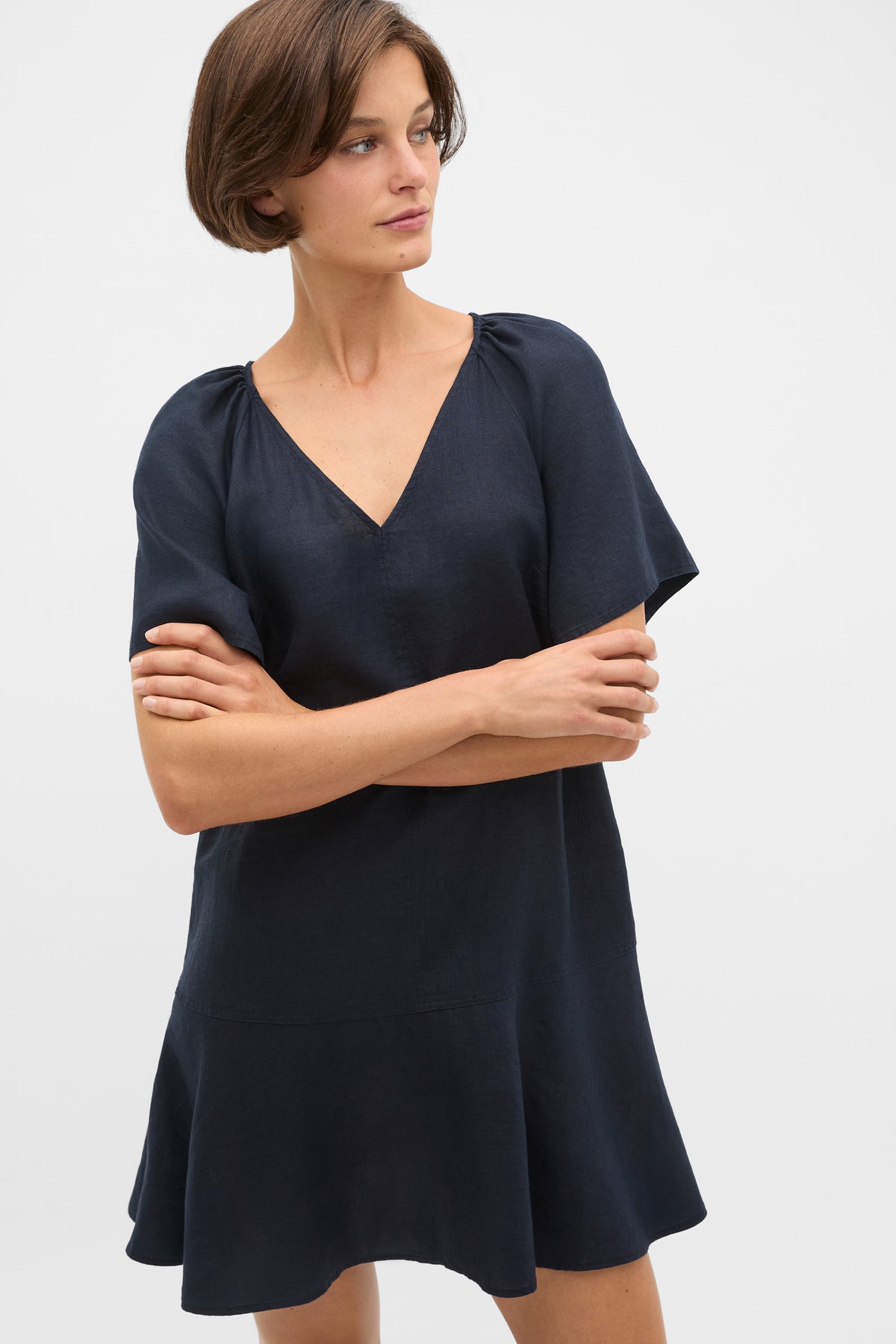 Core Linen Flutter Mini Dress