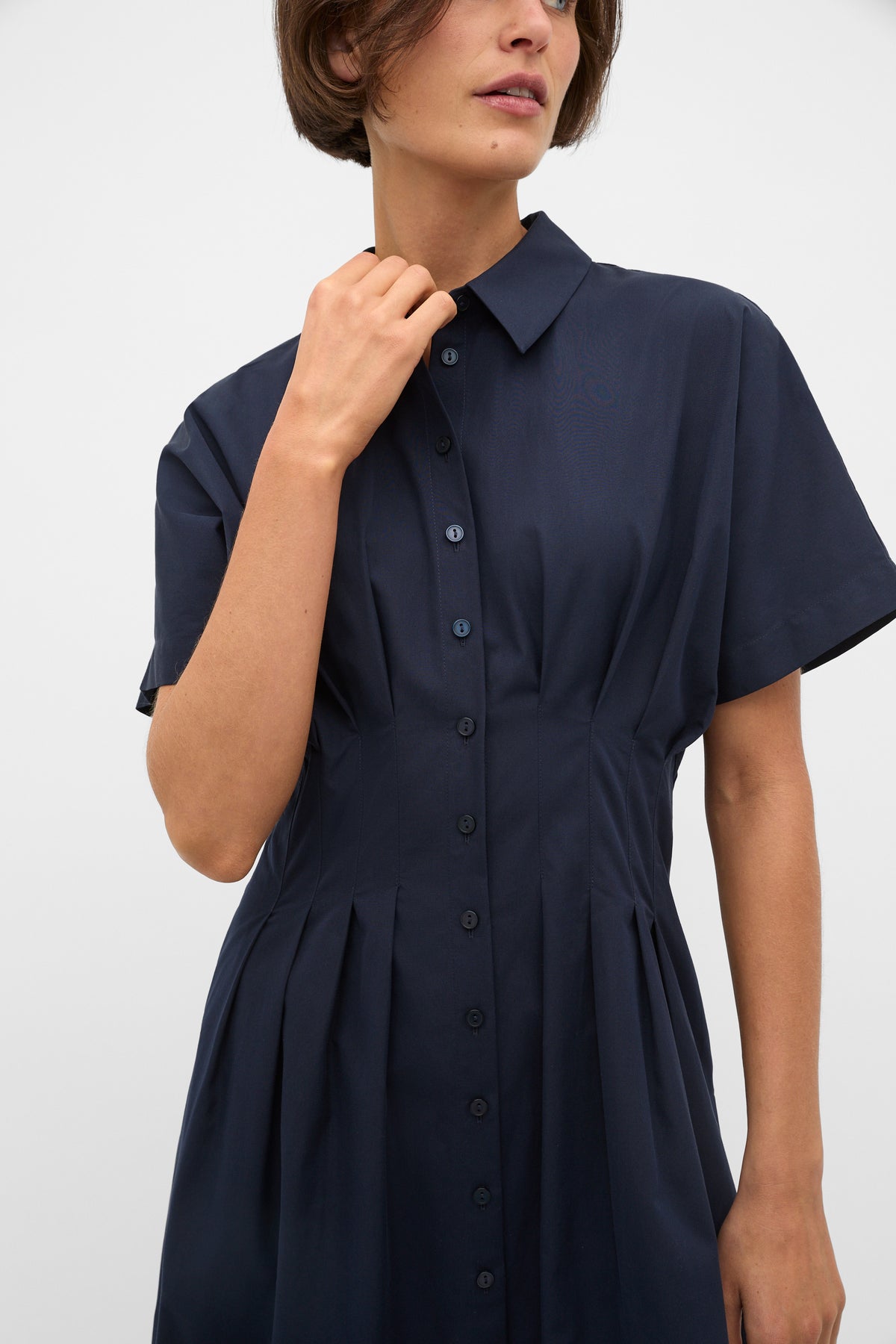 Poplin Waisted Shirt Dress