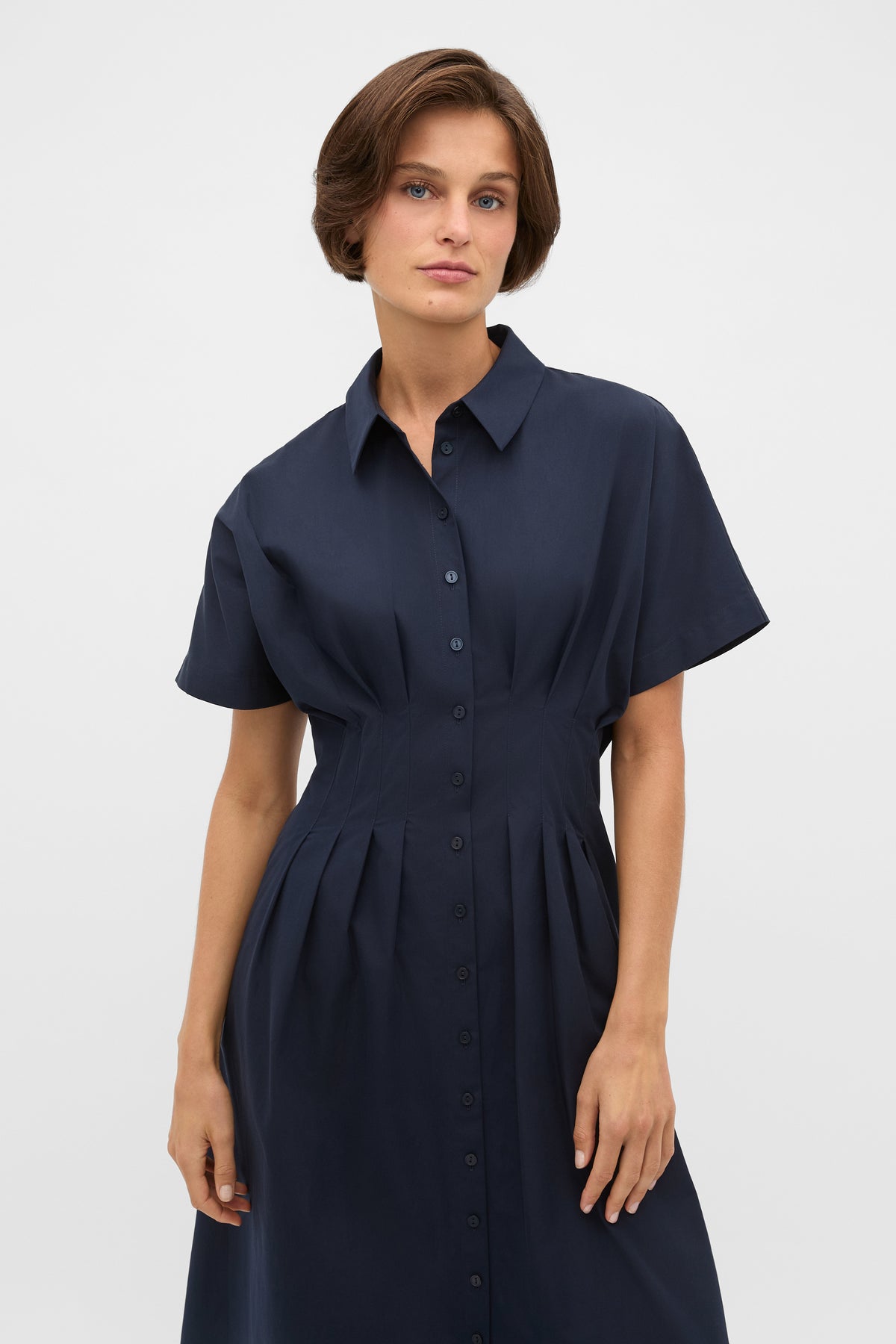 Poplin Waisted Shirt Dress
