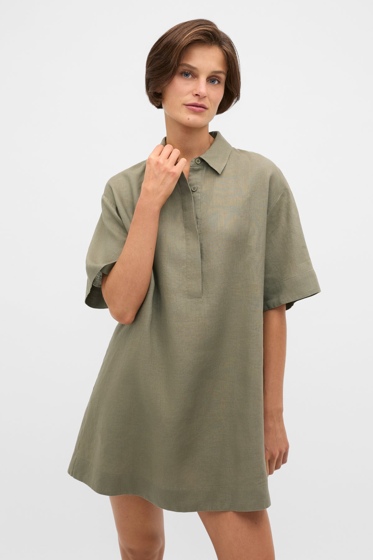 Linen Shirt Mini Dress
