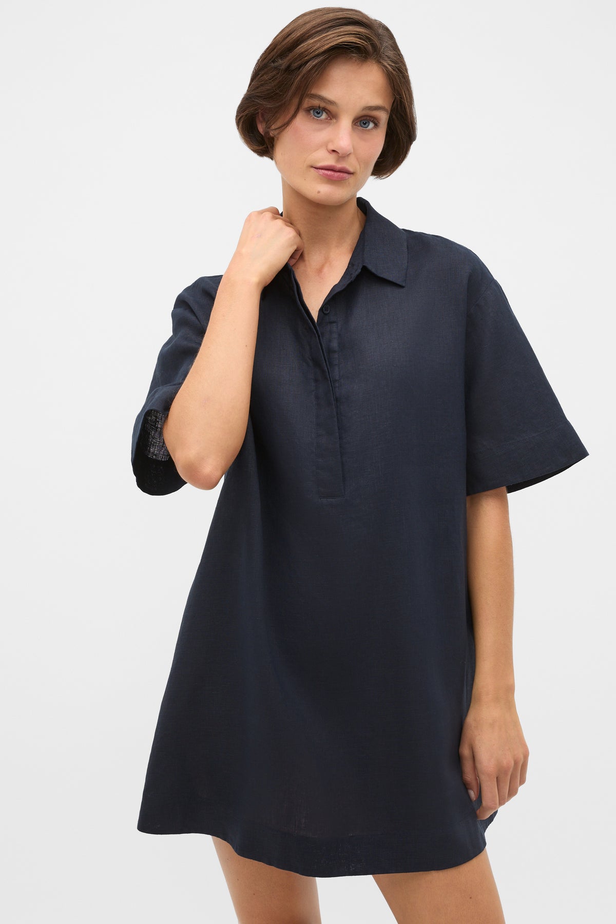 Linen Shirt Mini Dress