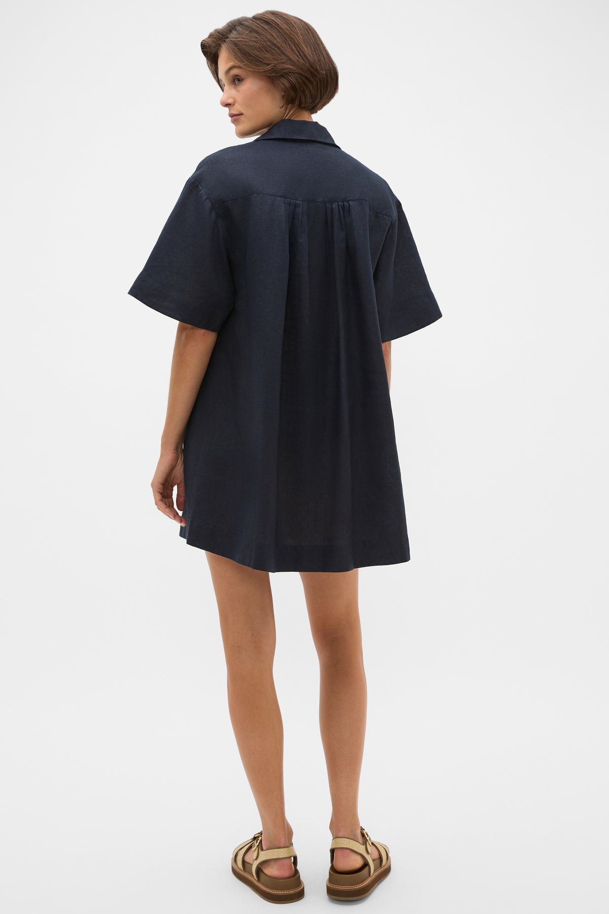 Linen Shirt Mini Dress