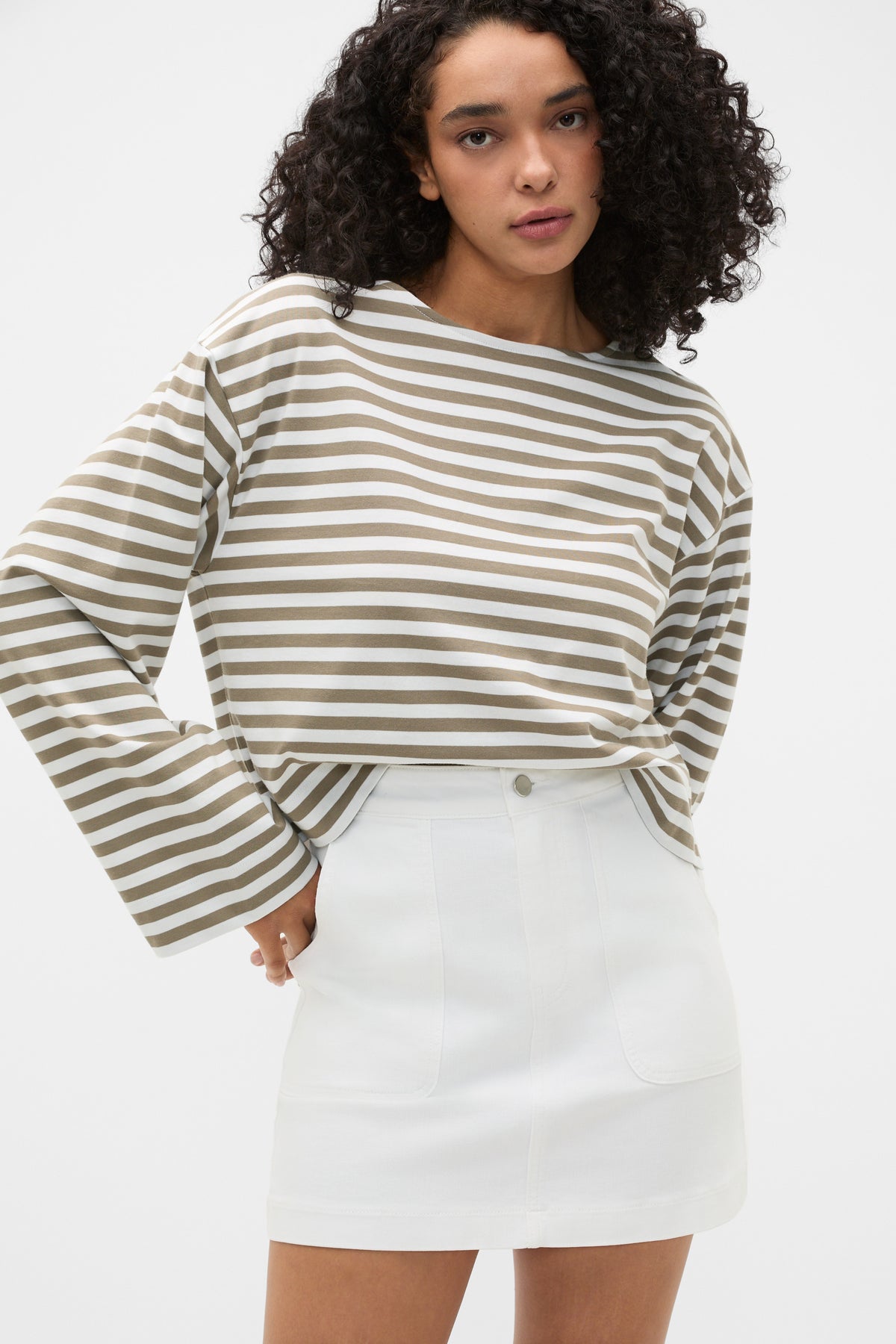 Denim A-Line Pocket Mini Skirt