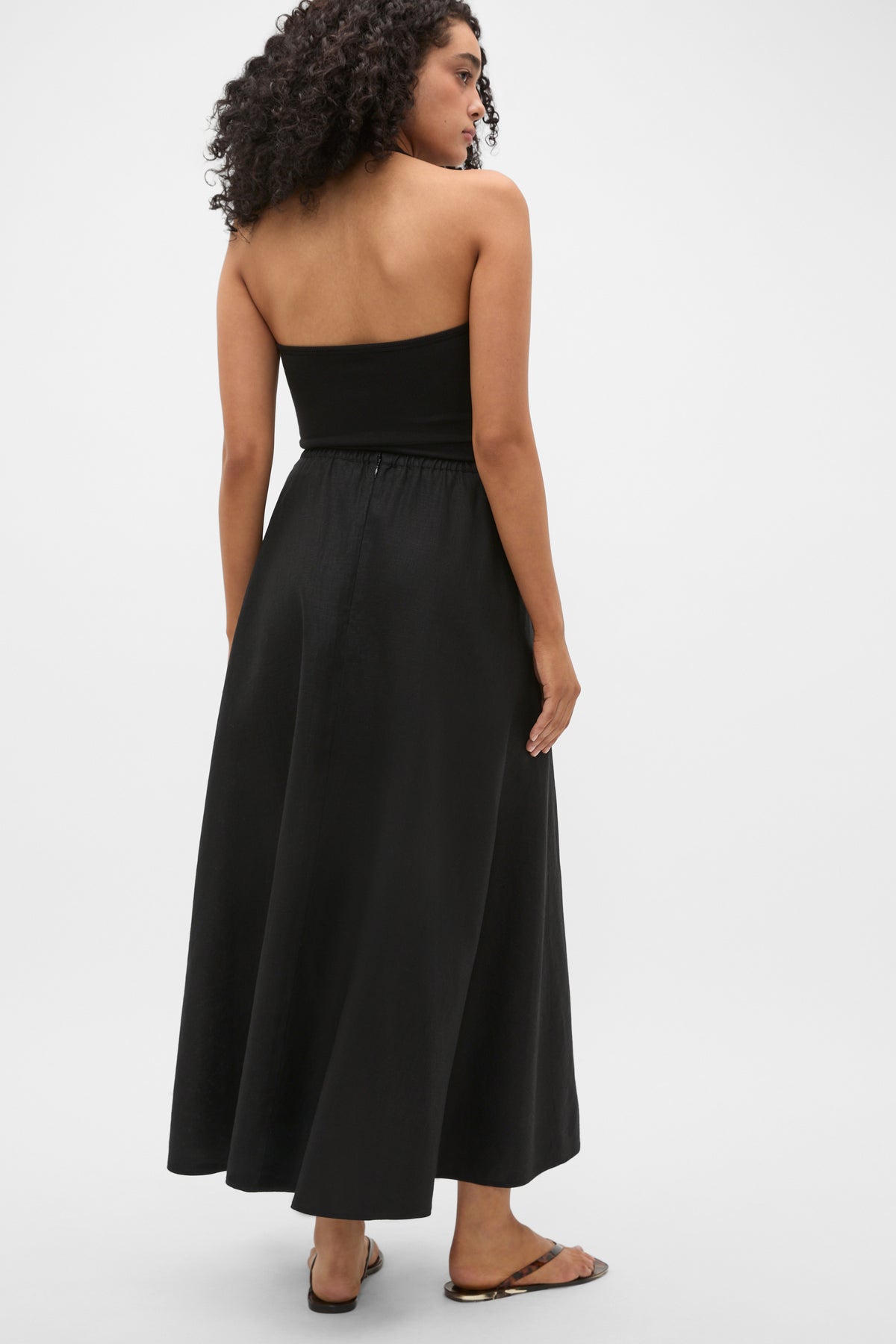 Core Linen Midi Skirt