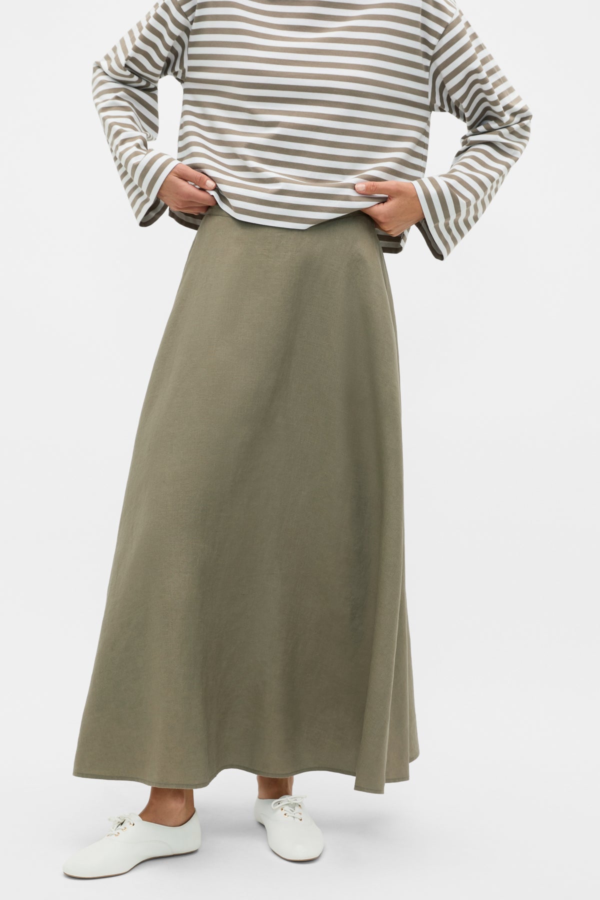 Core Linen Midi Skirt