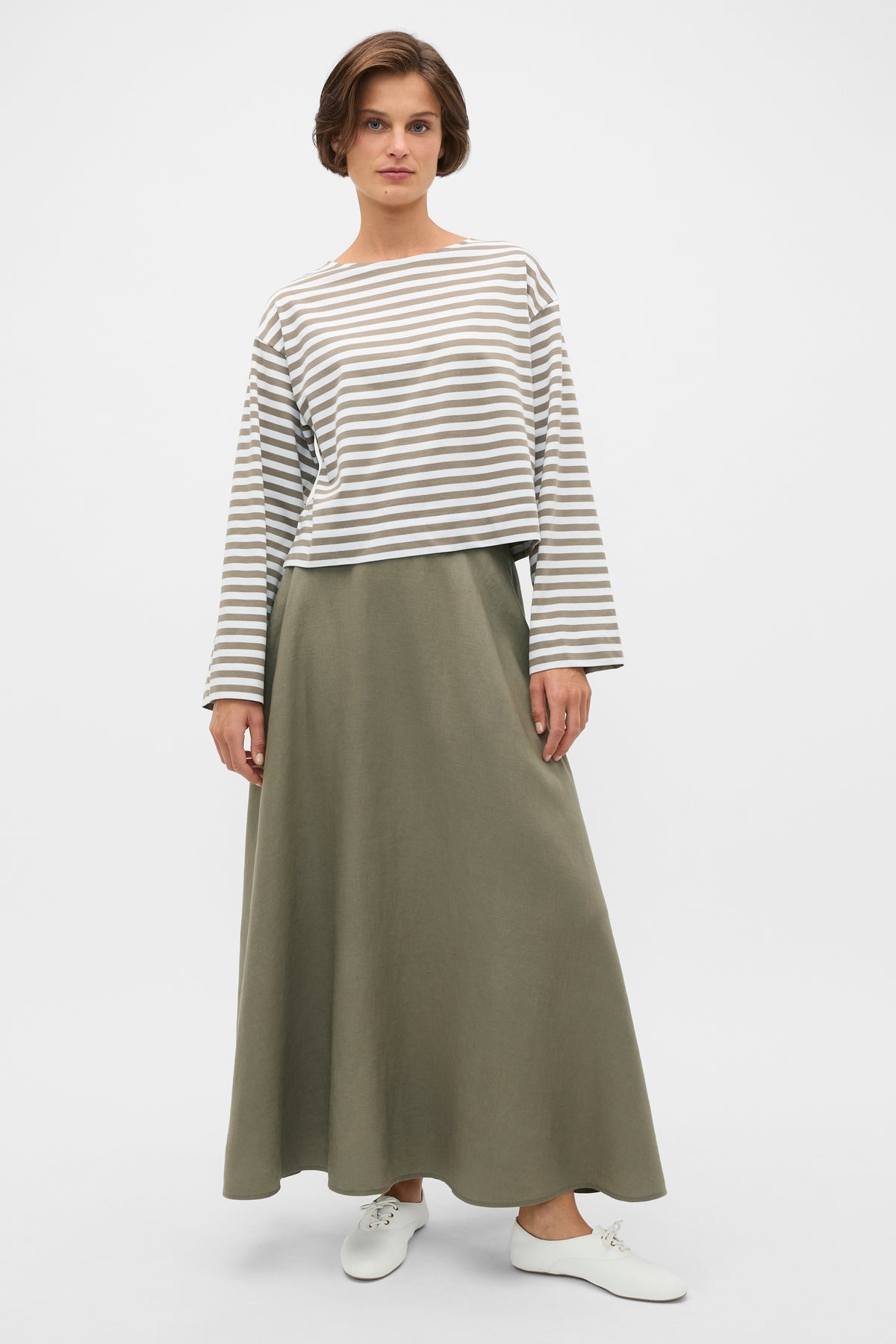 Core Linen Midi Skirt