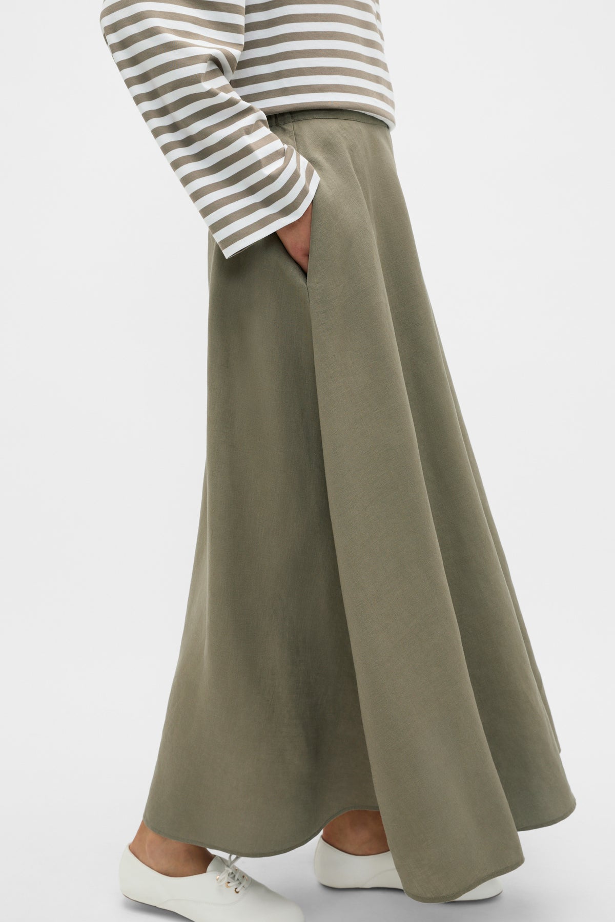 Core Linen Midi Skirt