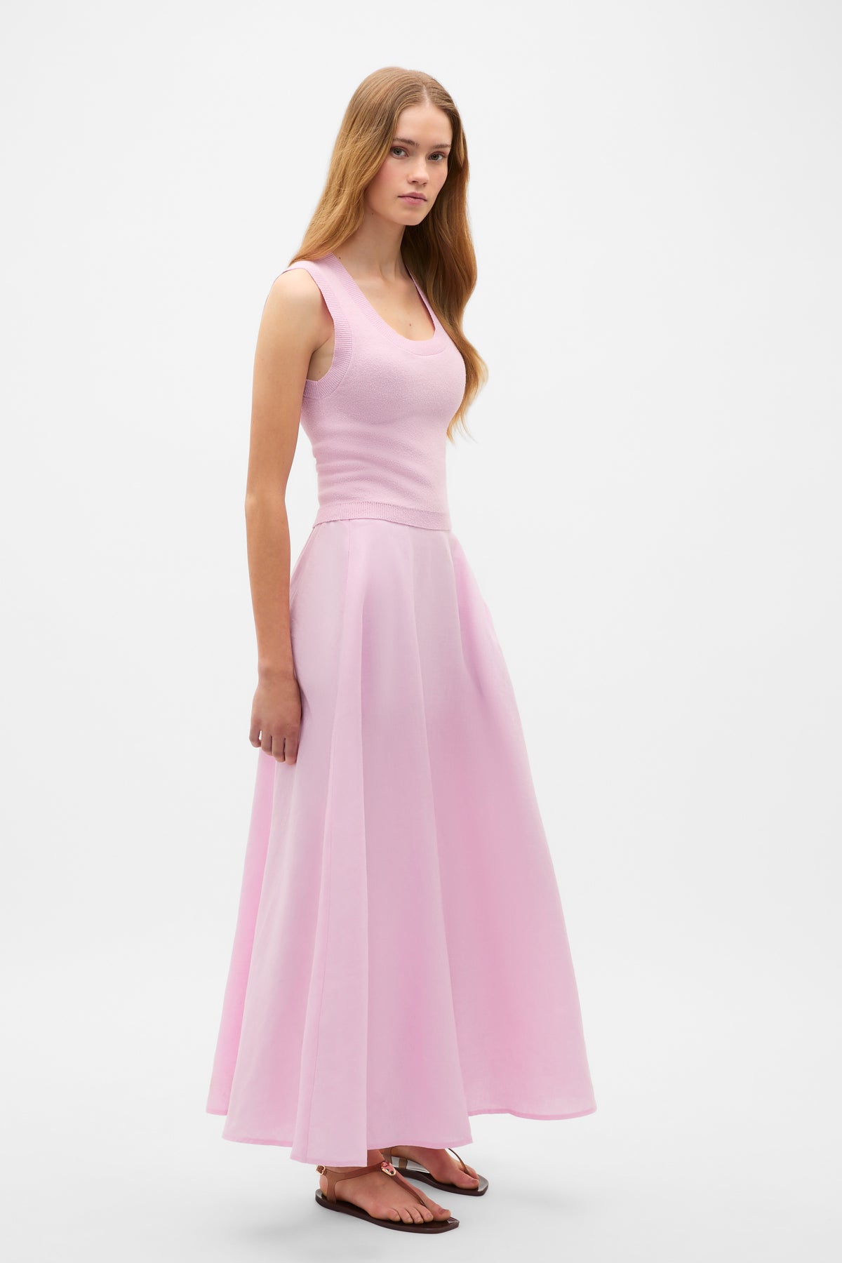 Core Linen Midi Skirt