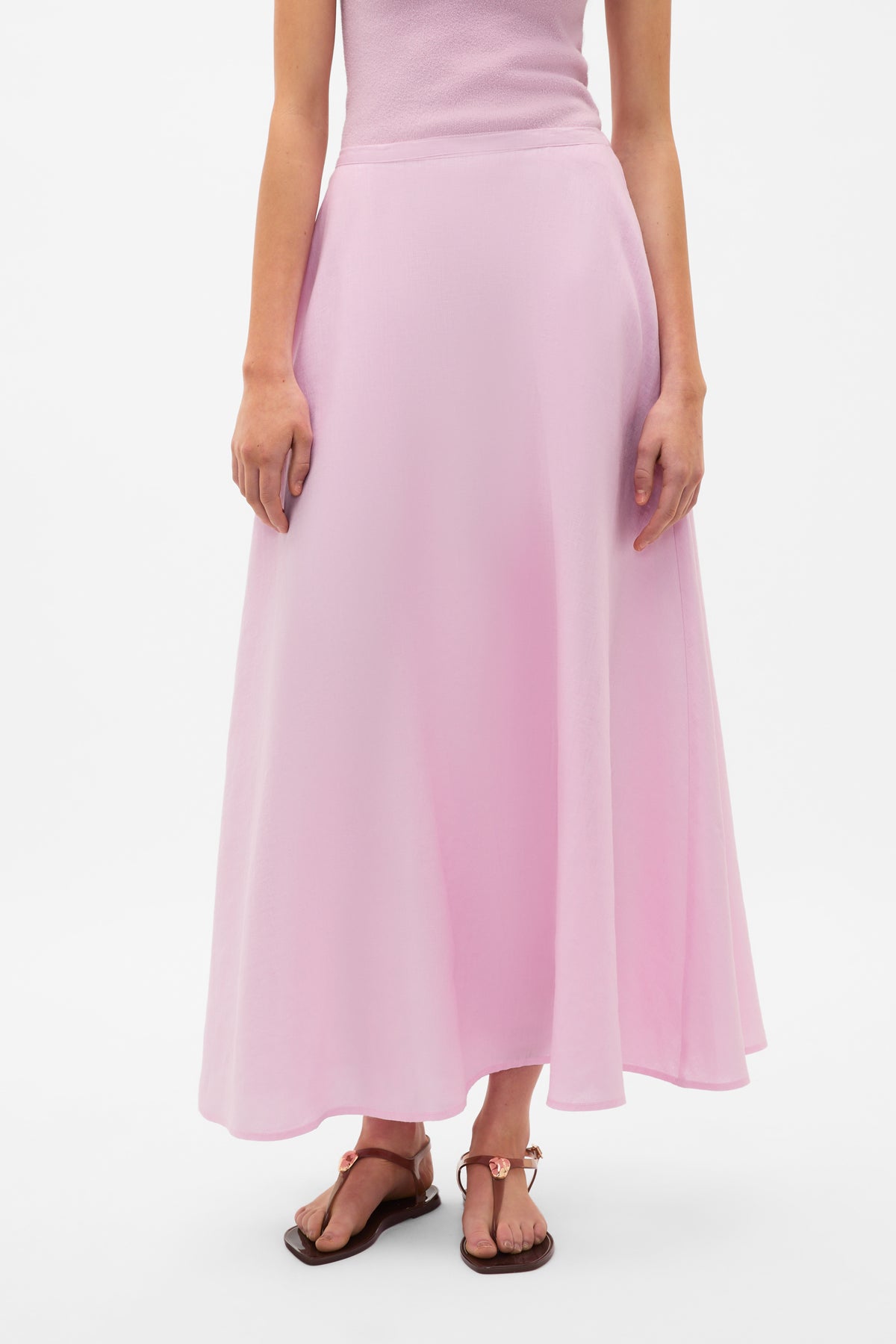 Core Linen Midi Skirt