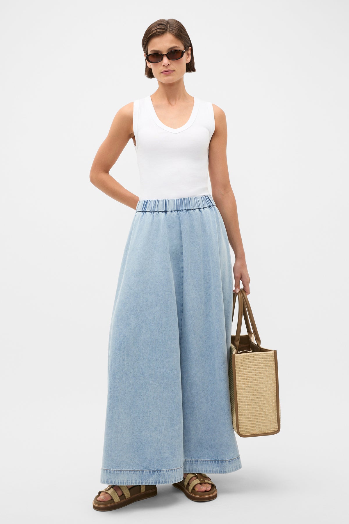 Soft Denim Circle Skirt