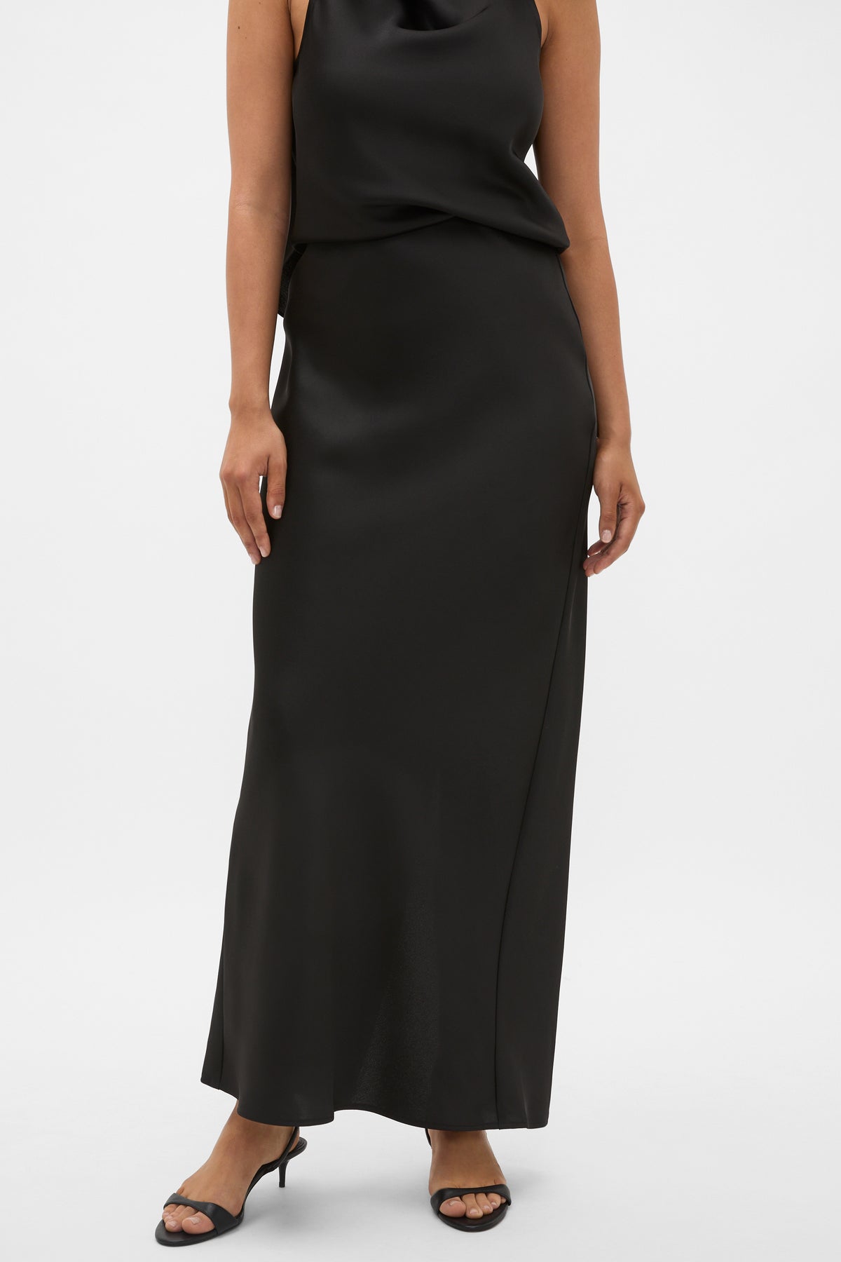 Satin Slip Column Skirt