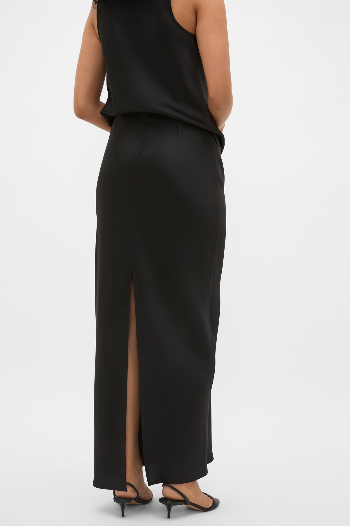 Satin Slip Column Skirt