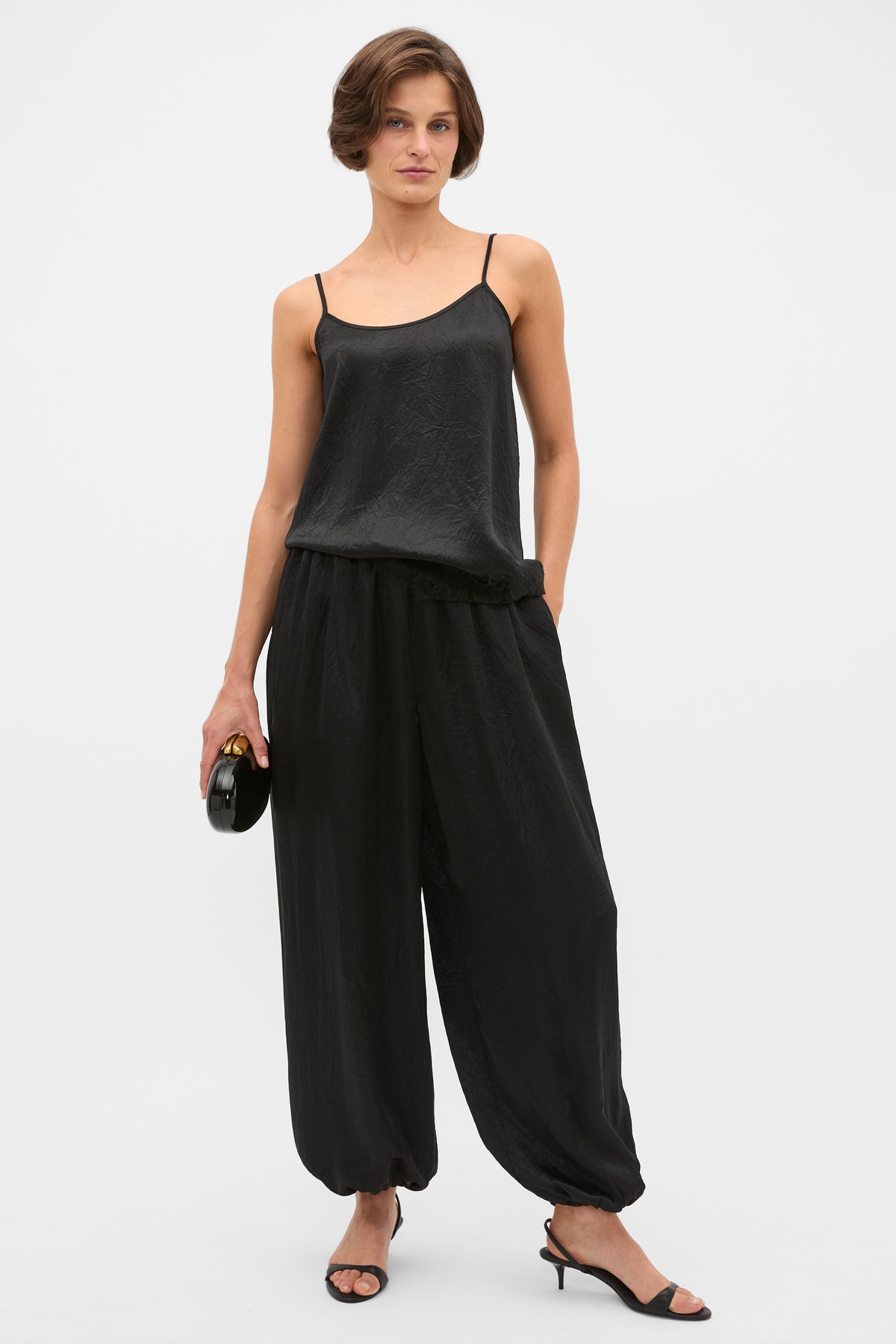 Gathered Satin Genie Pant