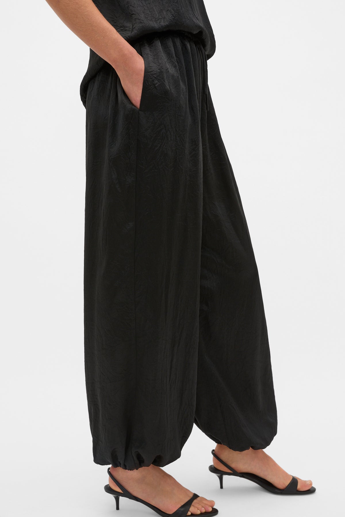 Gathered Satin Genie Pant