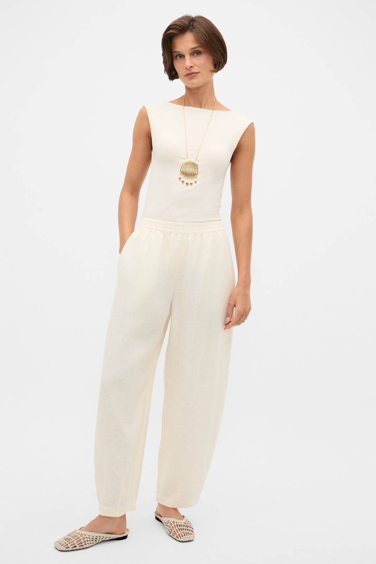 Core Linen Soft Barrel Leg Pant