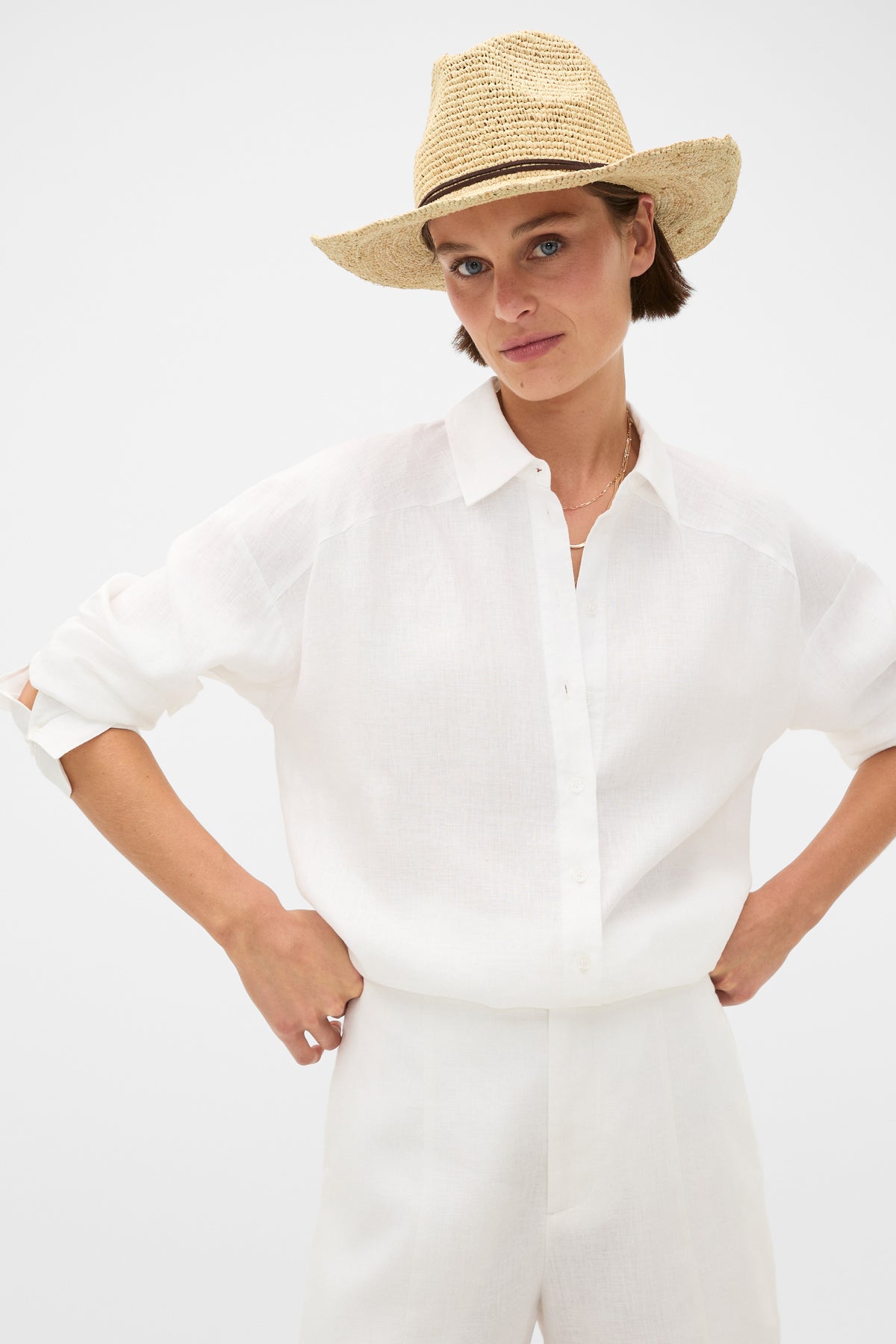 Wide Brim Raffia Fedora