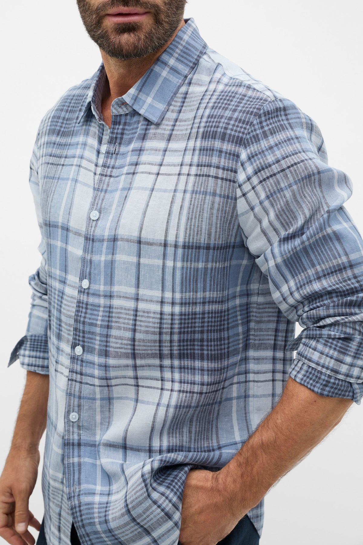 L/S Check Linen Shirt