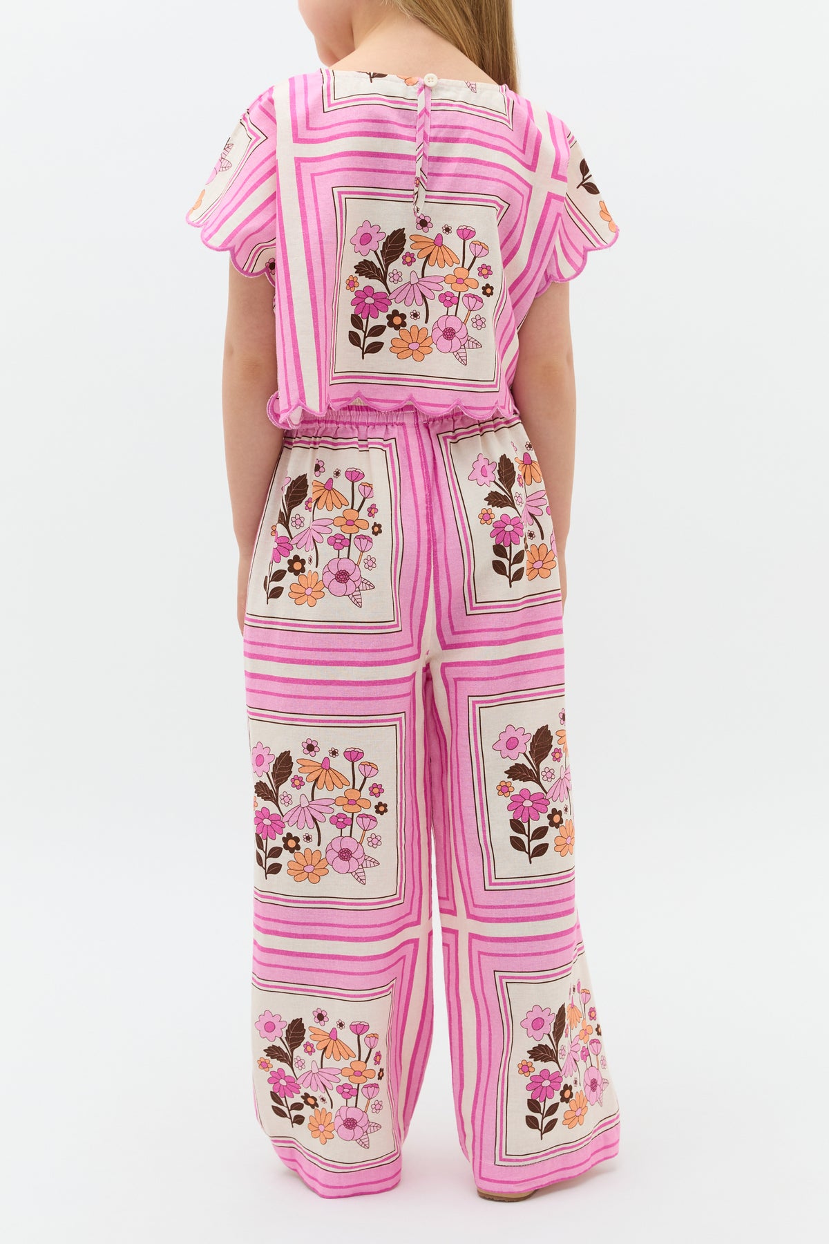 Scarf Print Scallop Top