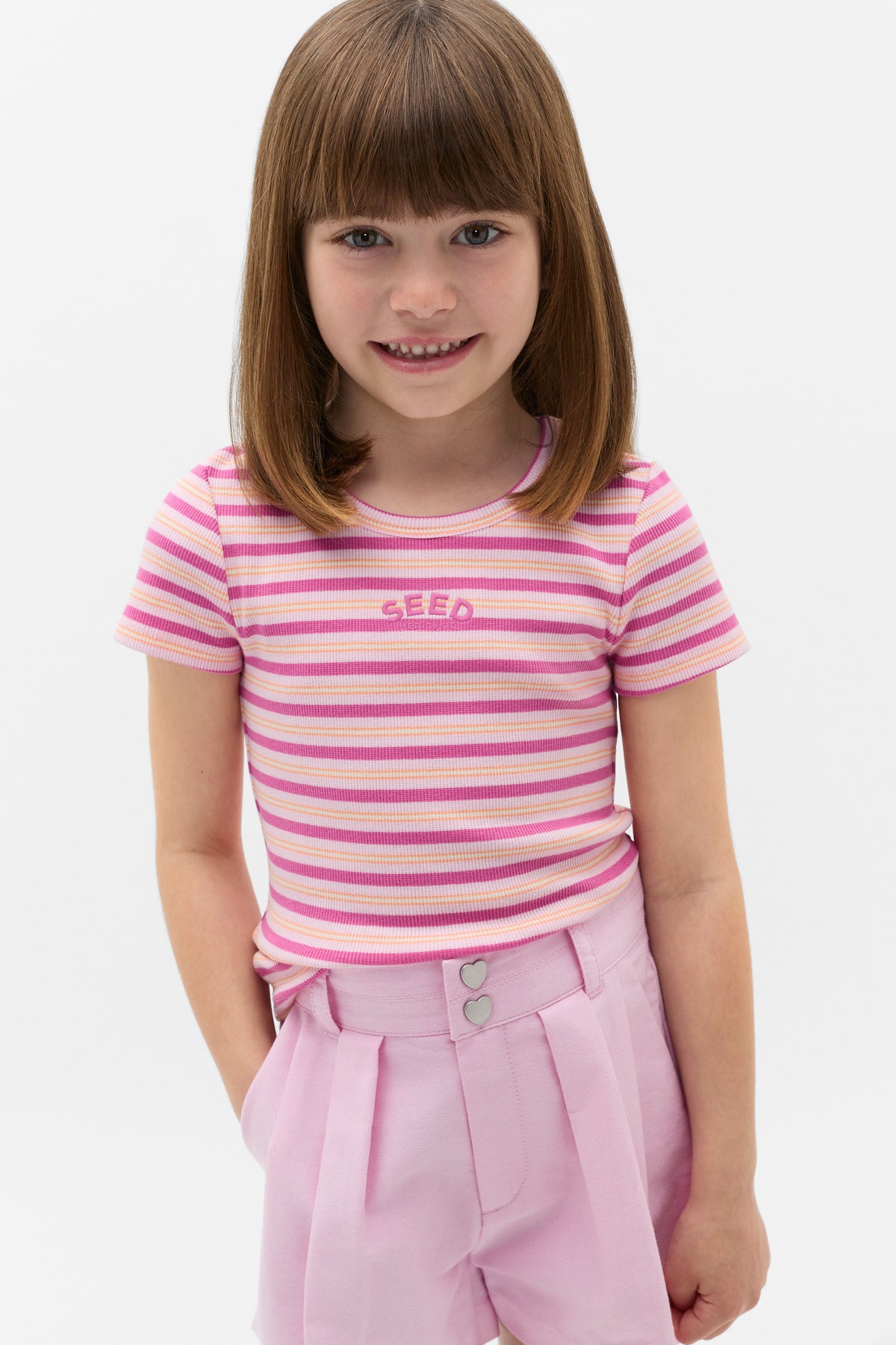 Stripe Logo Rib Tee