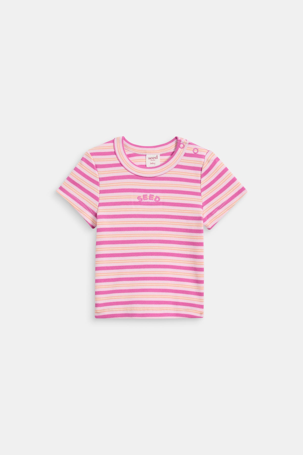 Stripe Logo Rib Tee