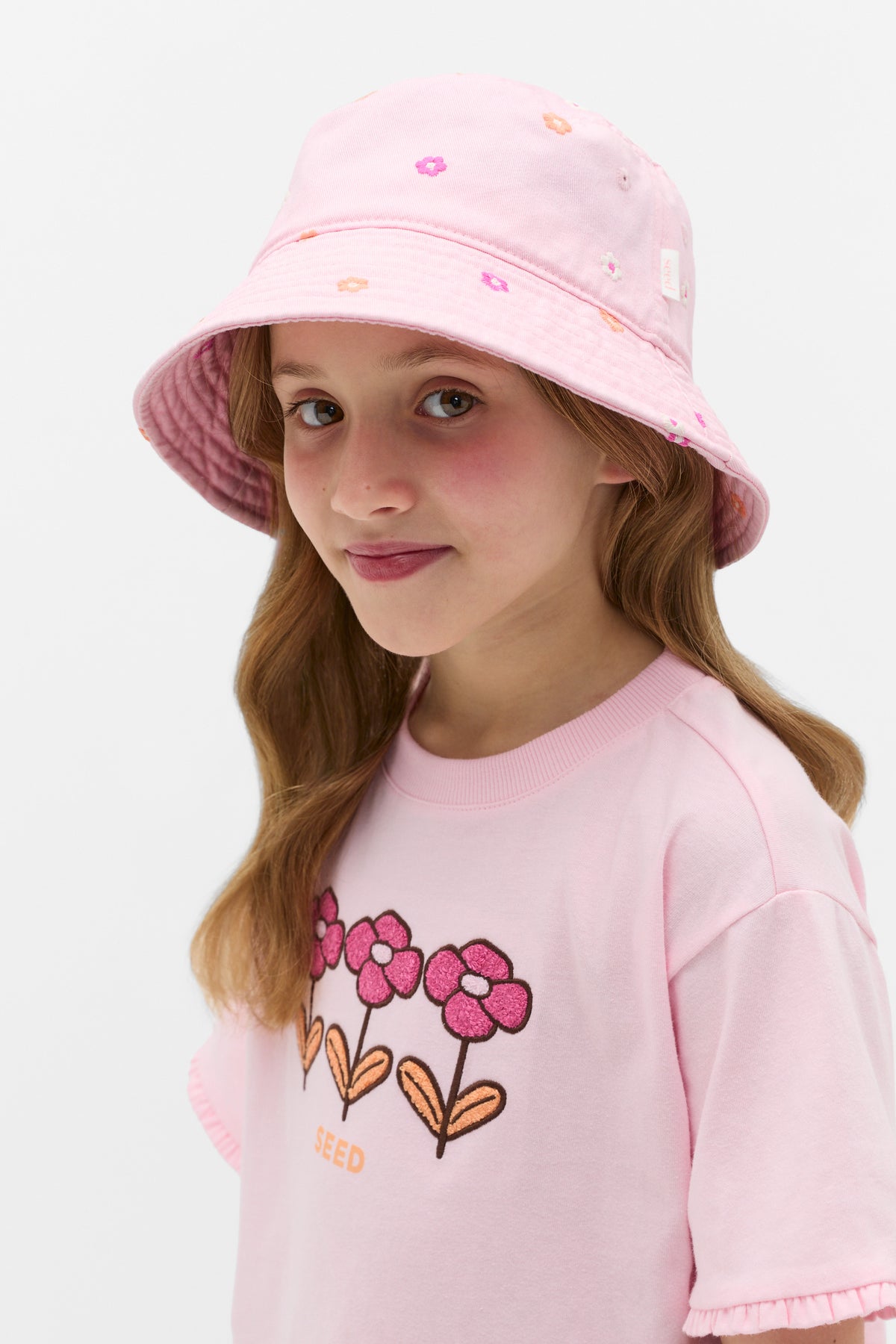 Embroidered Flower Bucket Hat