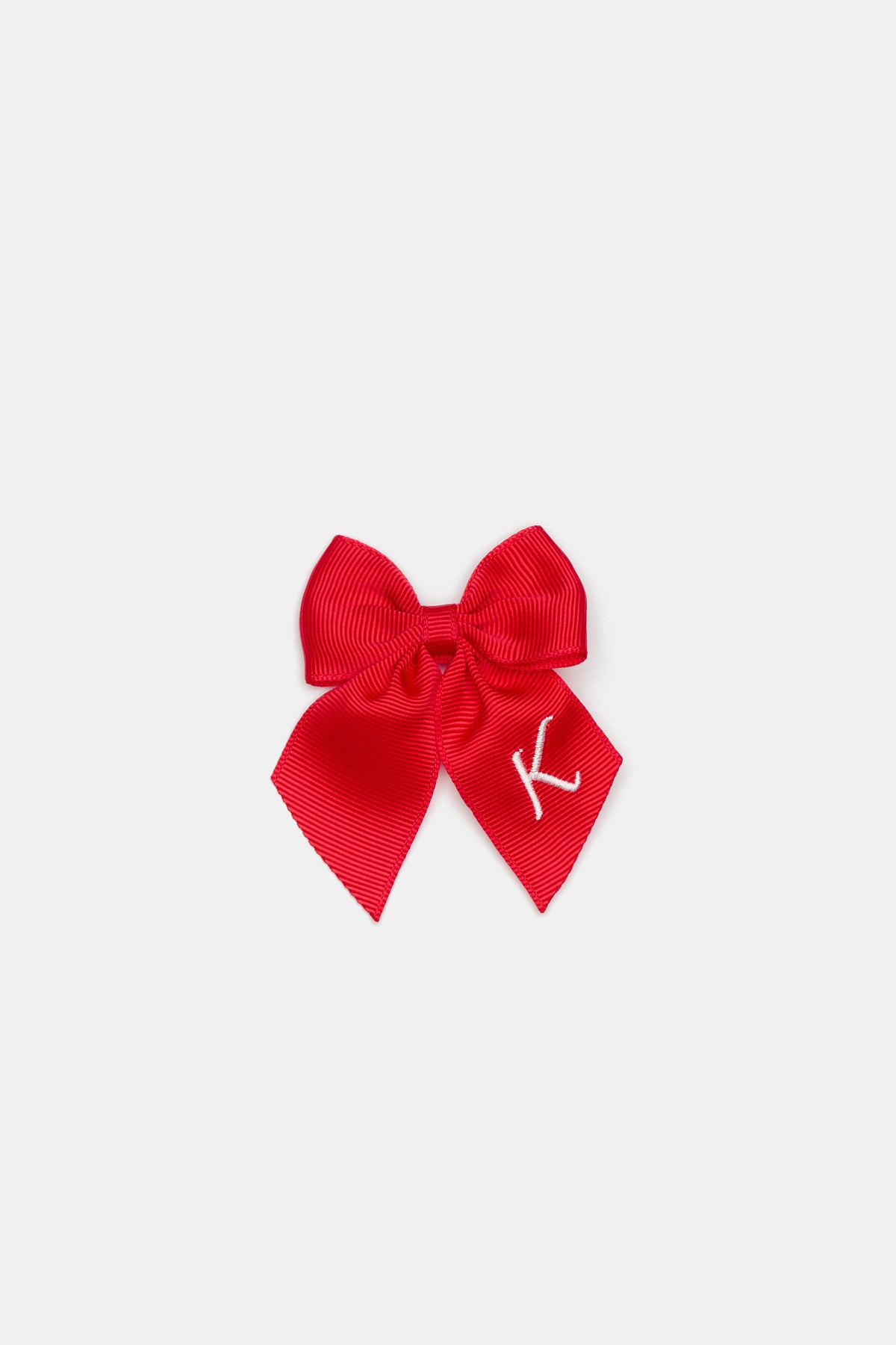 Grosgrain Initial Bow Duckclip