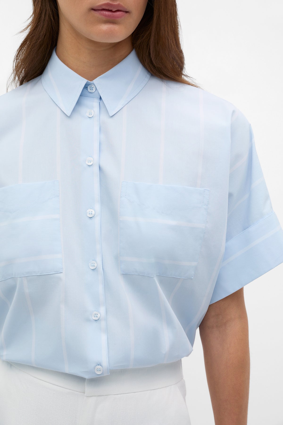 Cotton Stripe Pocket Shirt