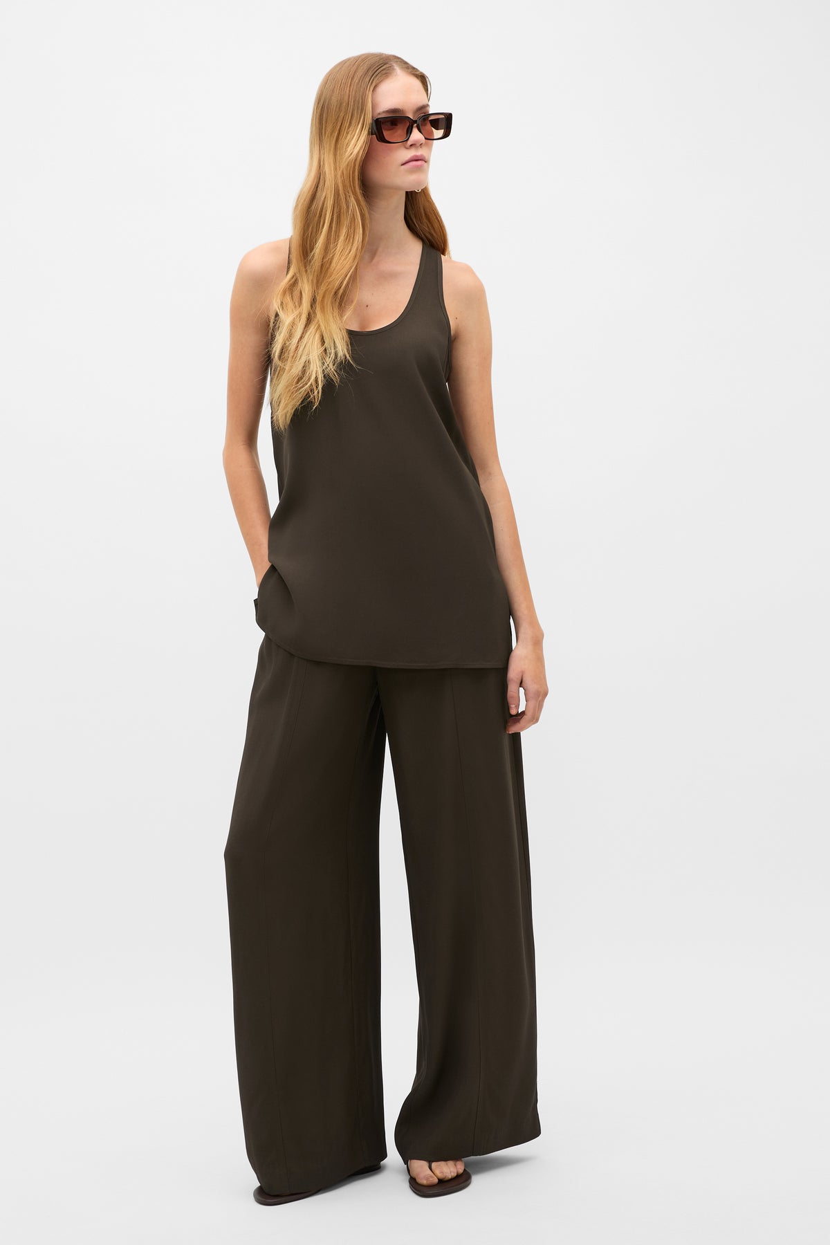 Satin Back Longline Tank