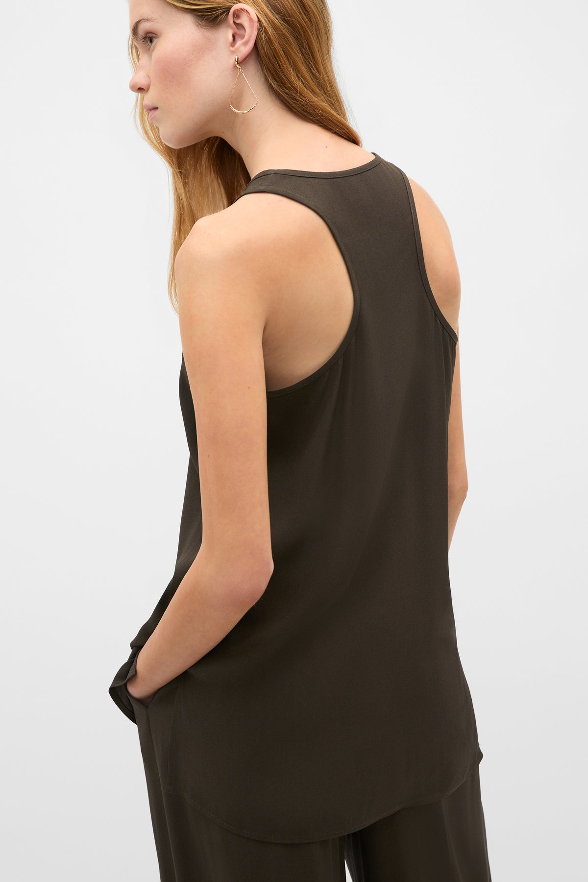 Satin Back Longline Tank