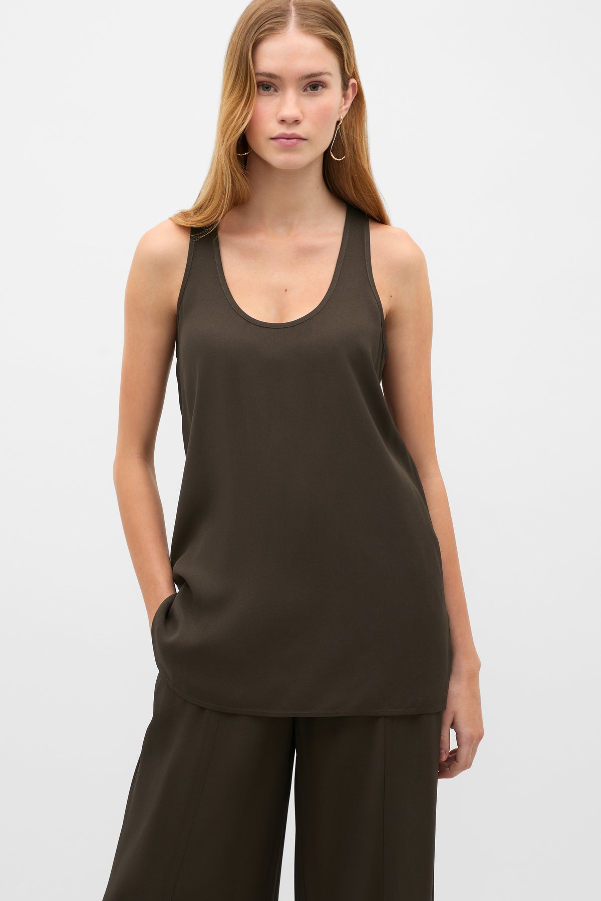 Satin Back Longline Tank