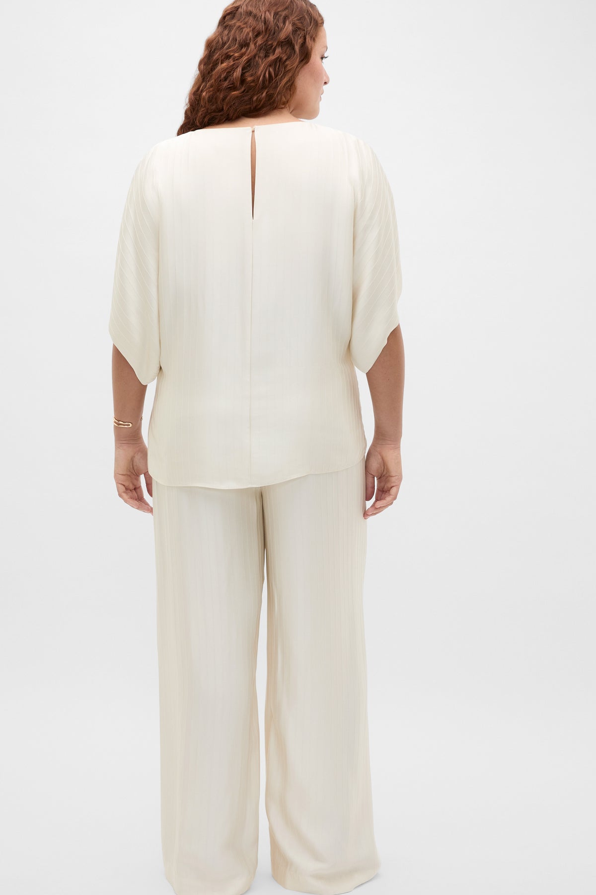 Self Stripe Batwing Top