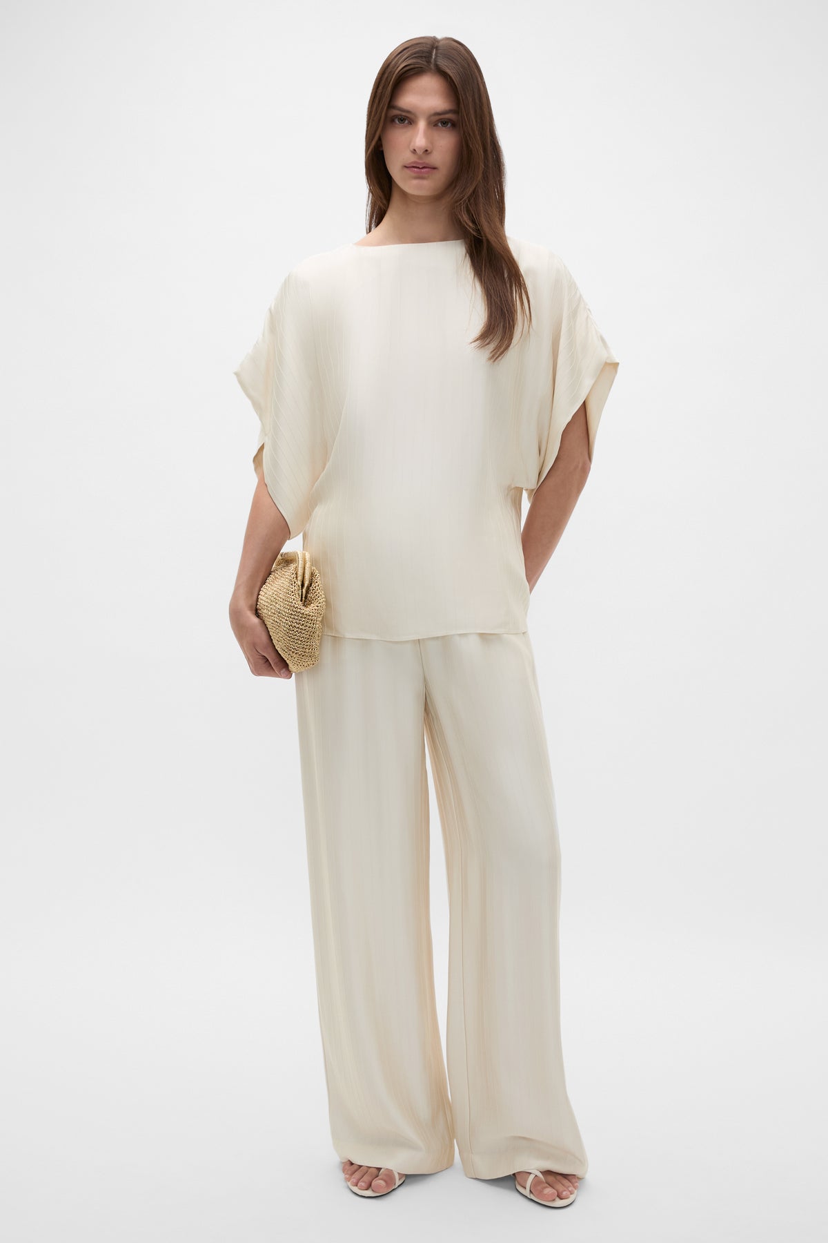 Self Stripe Batwing Top