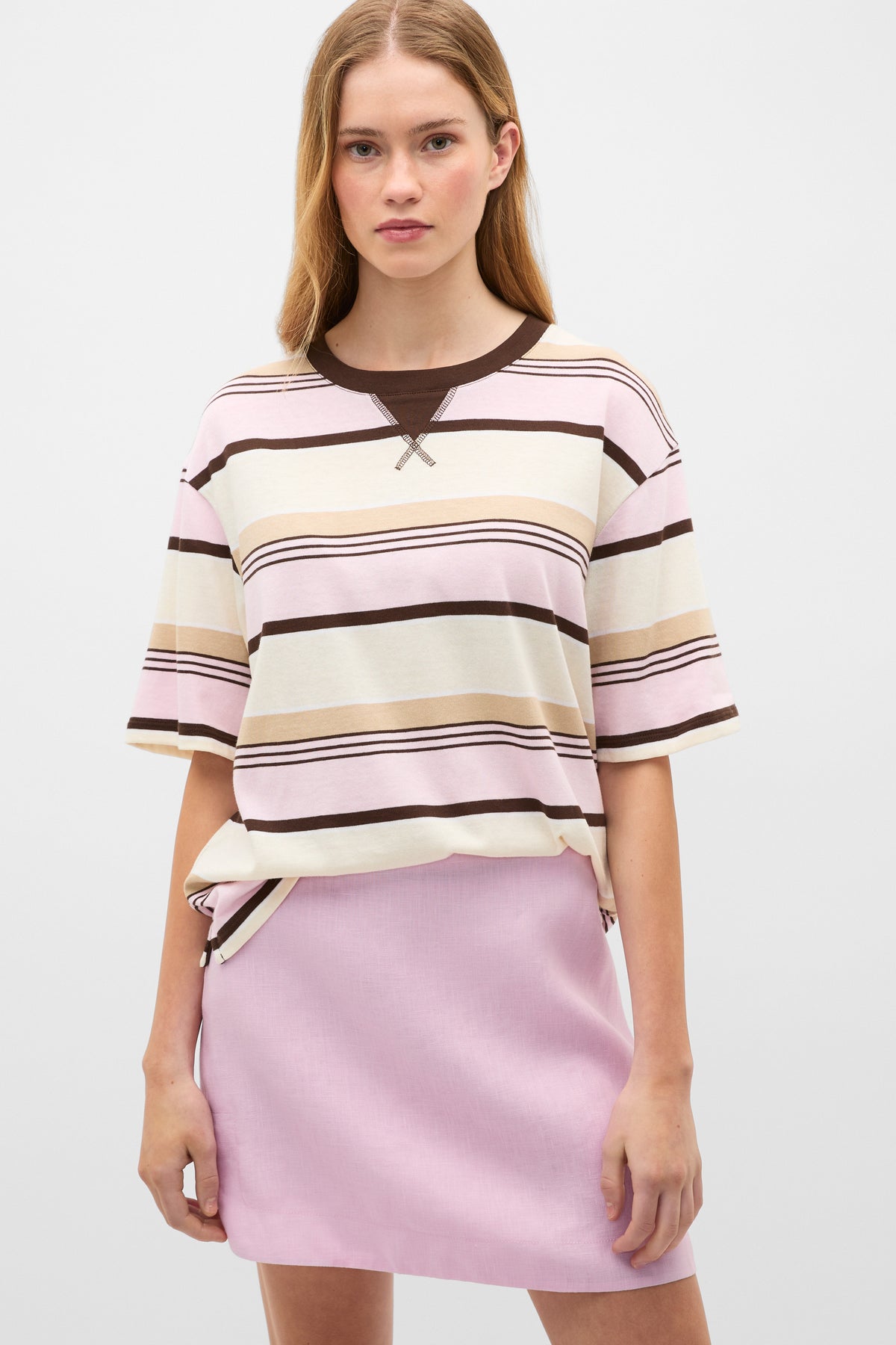 Cotton Stripe Relaxed Tee