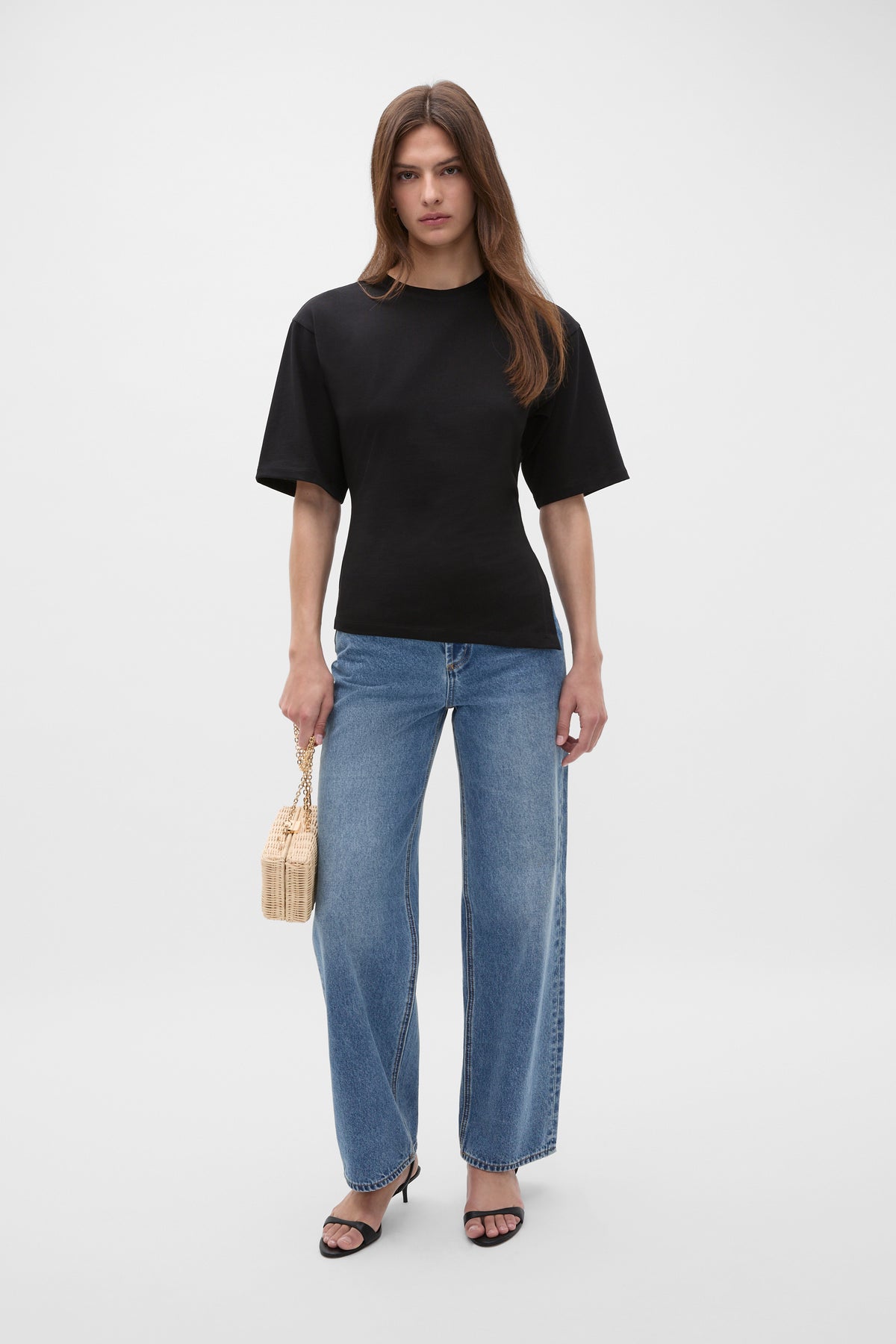 Waisted Asymmetrical Hem Tee