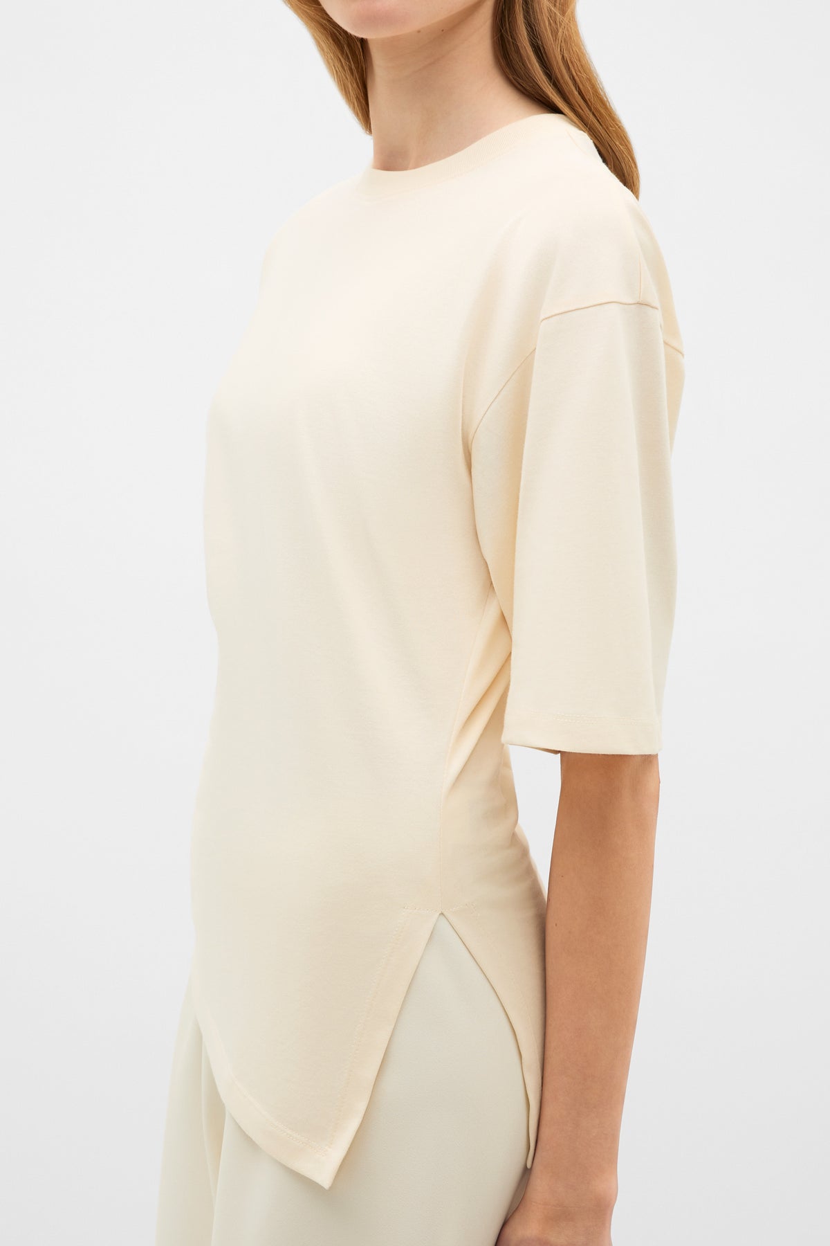 Waisted Asymmetrical Hem Tee