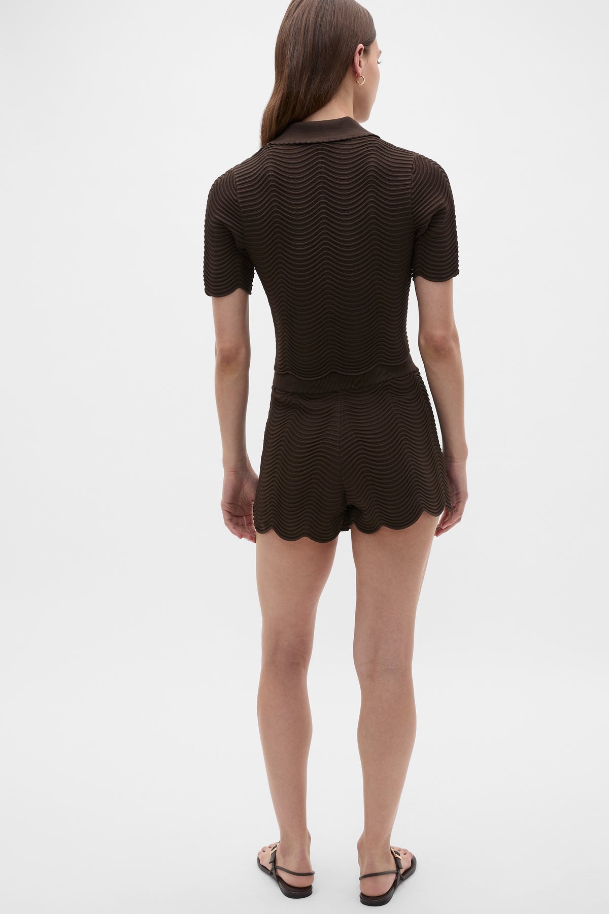 Wave Stitch Polo Knit