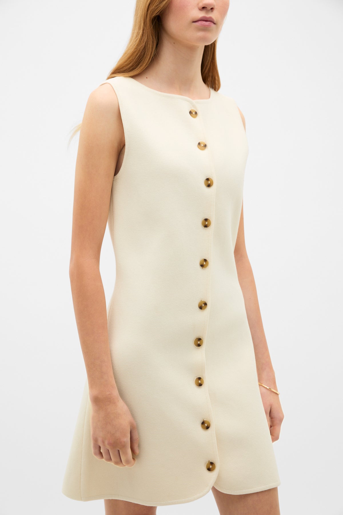 Textured Cotton Knit Mini Dress