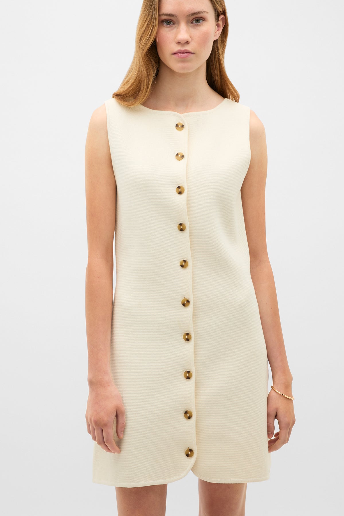 Textured Cotton Knit Mini Dress
