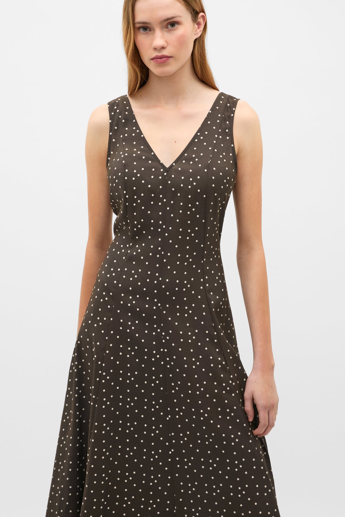 Spot Print Midi Dress