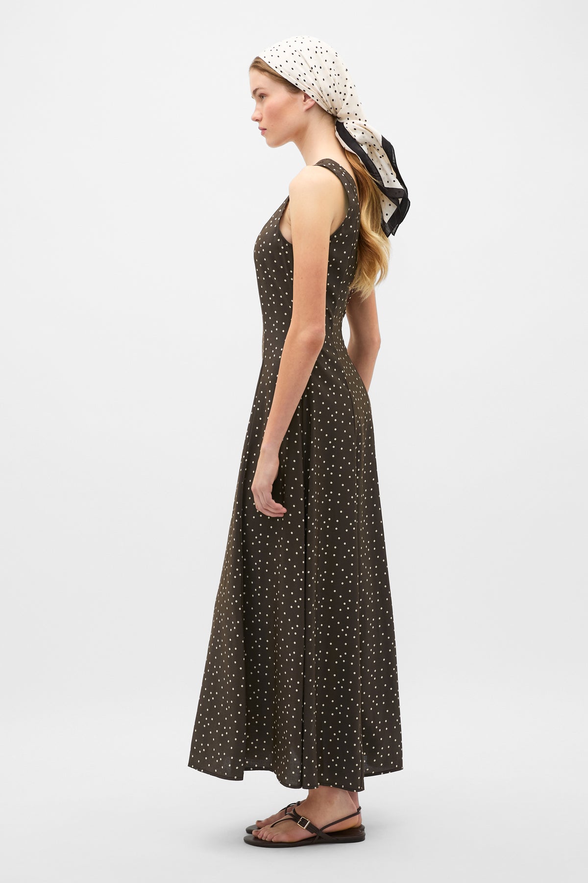 Spot Print Midi Dress