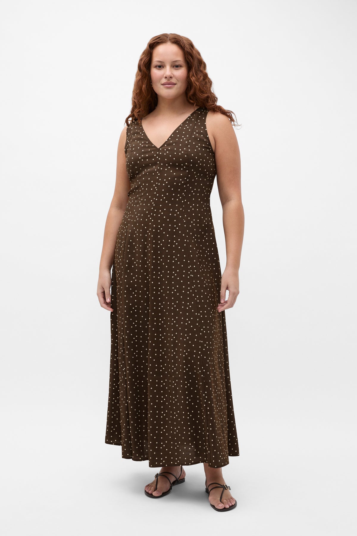 Spot Print Midi Dress