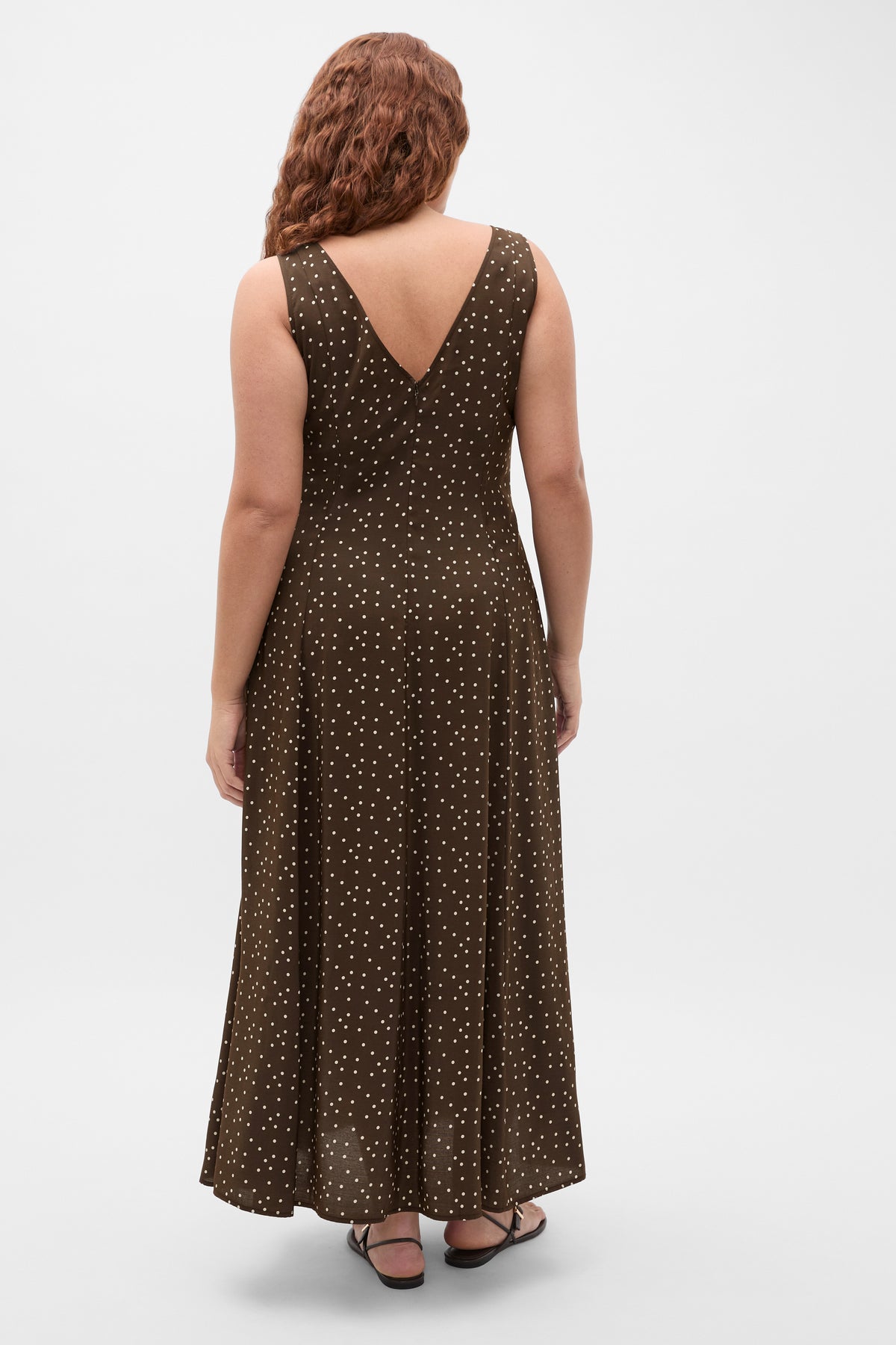 Spot Print Midi Dress